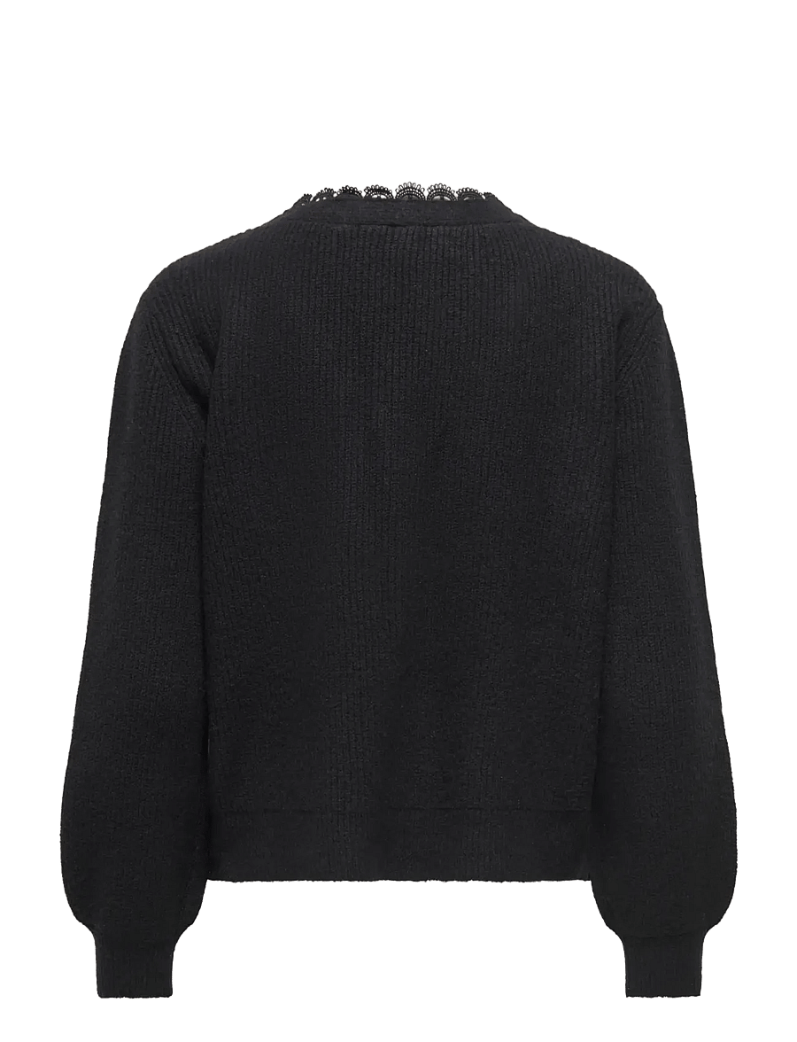 ONLY - ONLSIA LS V-NECK WOVEN CARDI CS KNT - black - 2