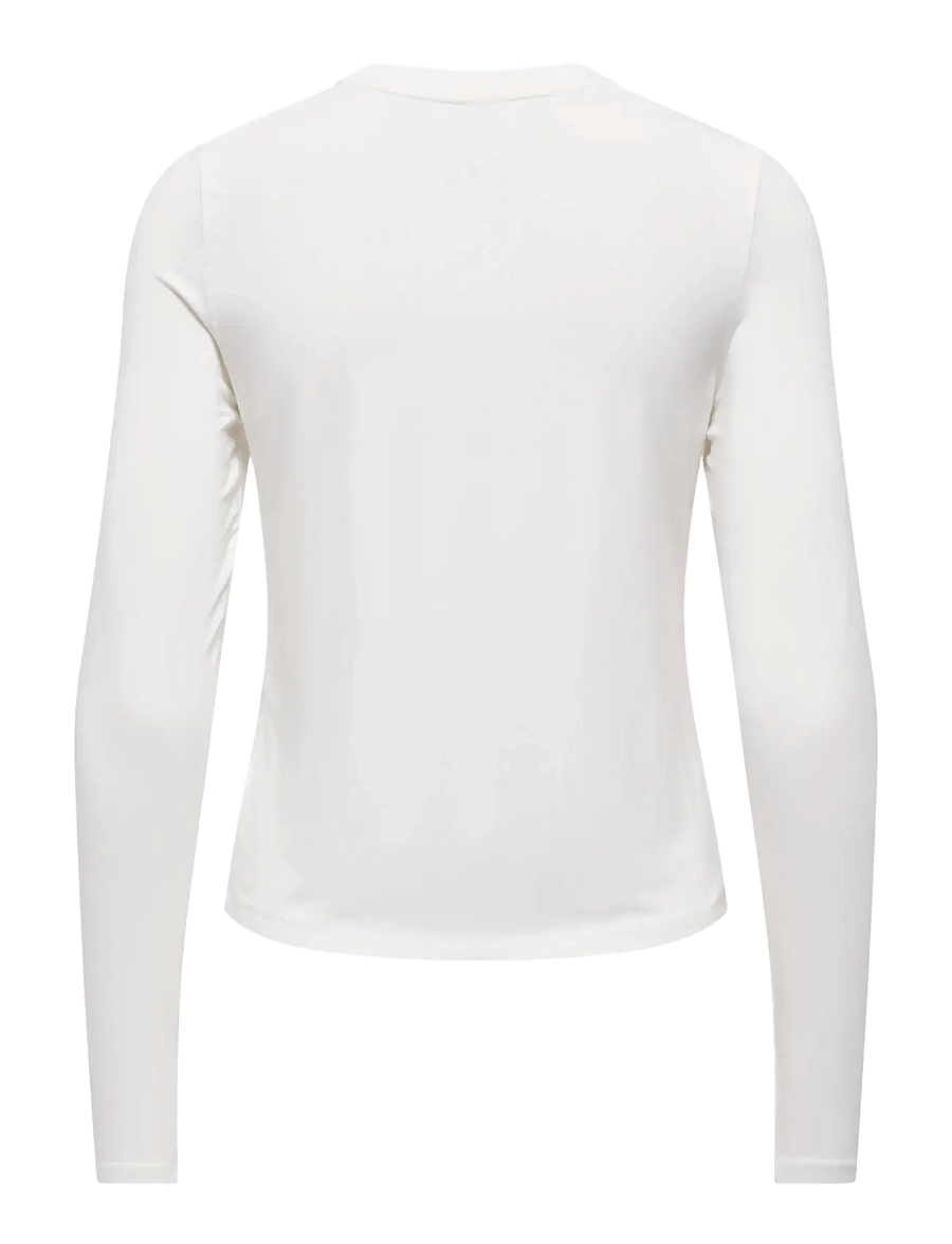 ONLY - ONLBAMBOO L/S O-NECK TOP JRS - cloud dancer - 2