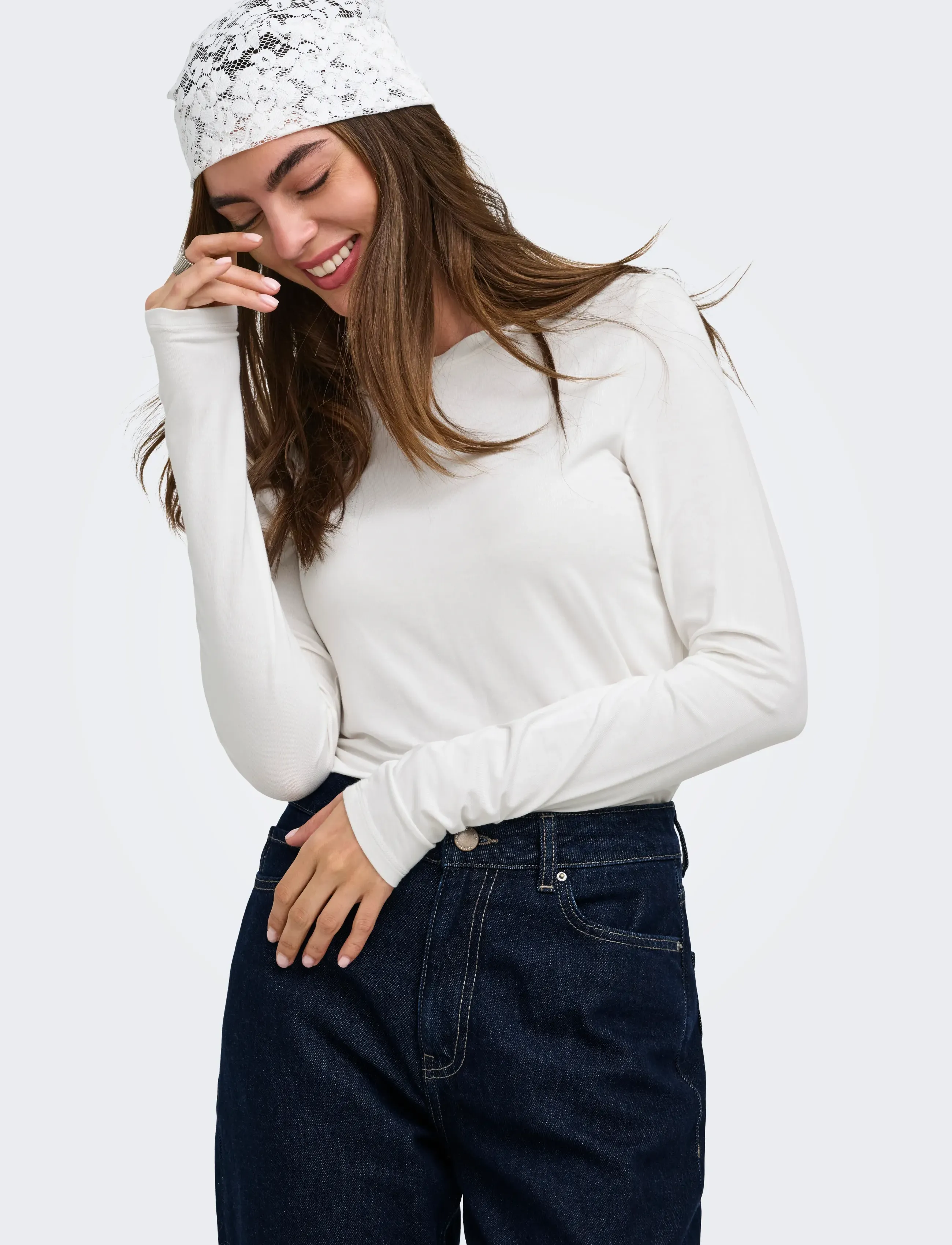 ONLY Onlbamboo L/S O-Neck Top Jrs långärmade t-shirt dam – bild 5