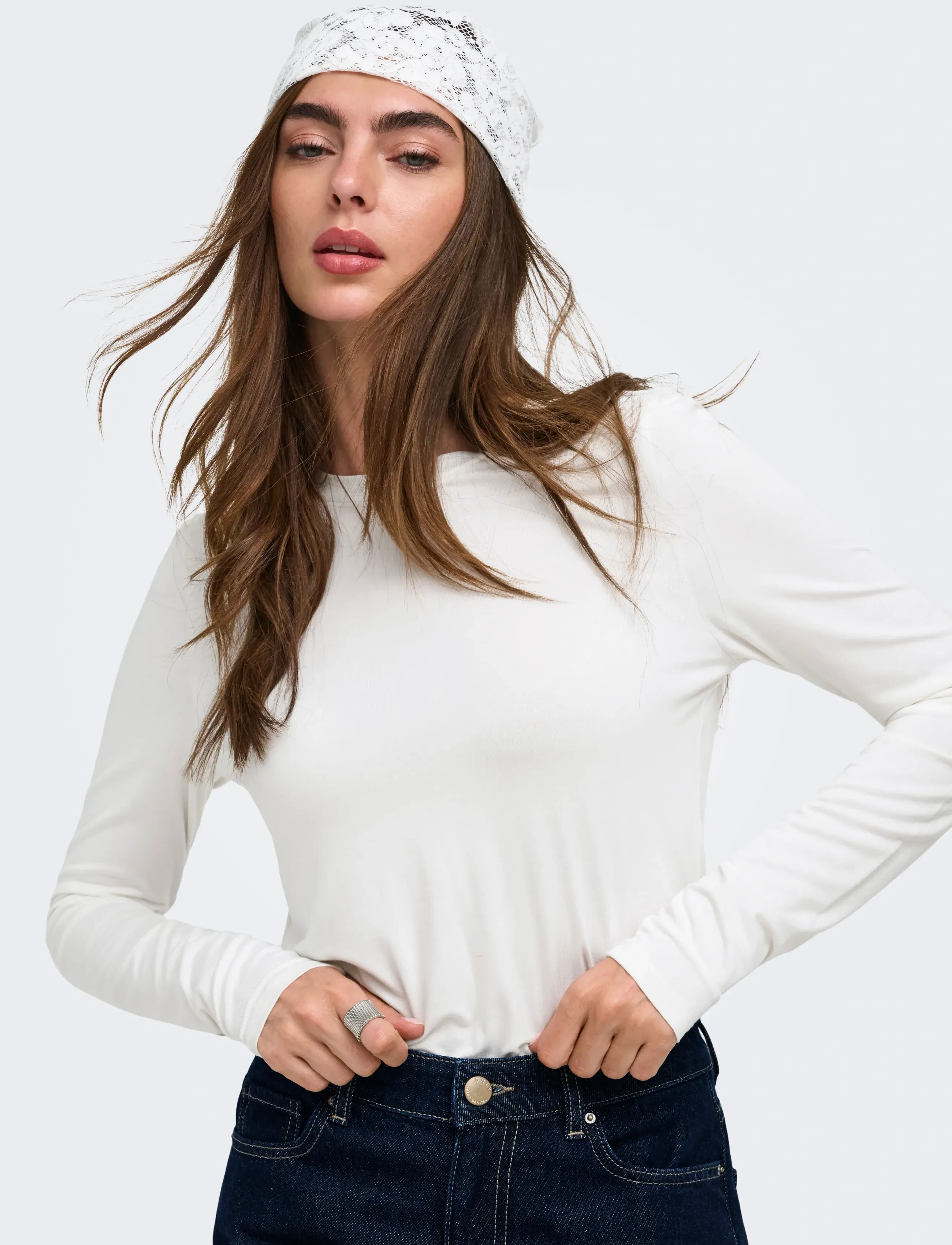 ONLY Onlbamboo L/S O-Neck Top Jrs långärmade t-shirt dam – bild 6