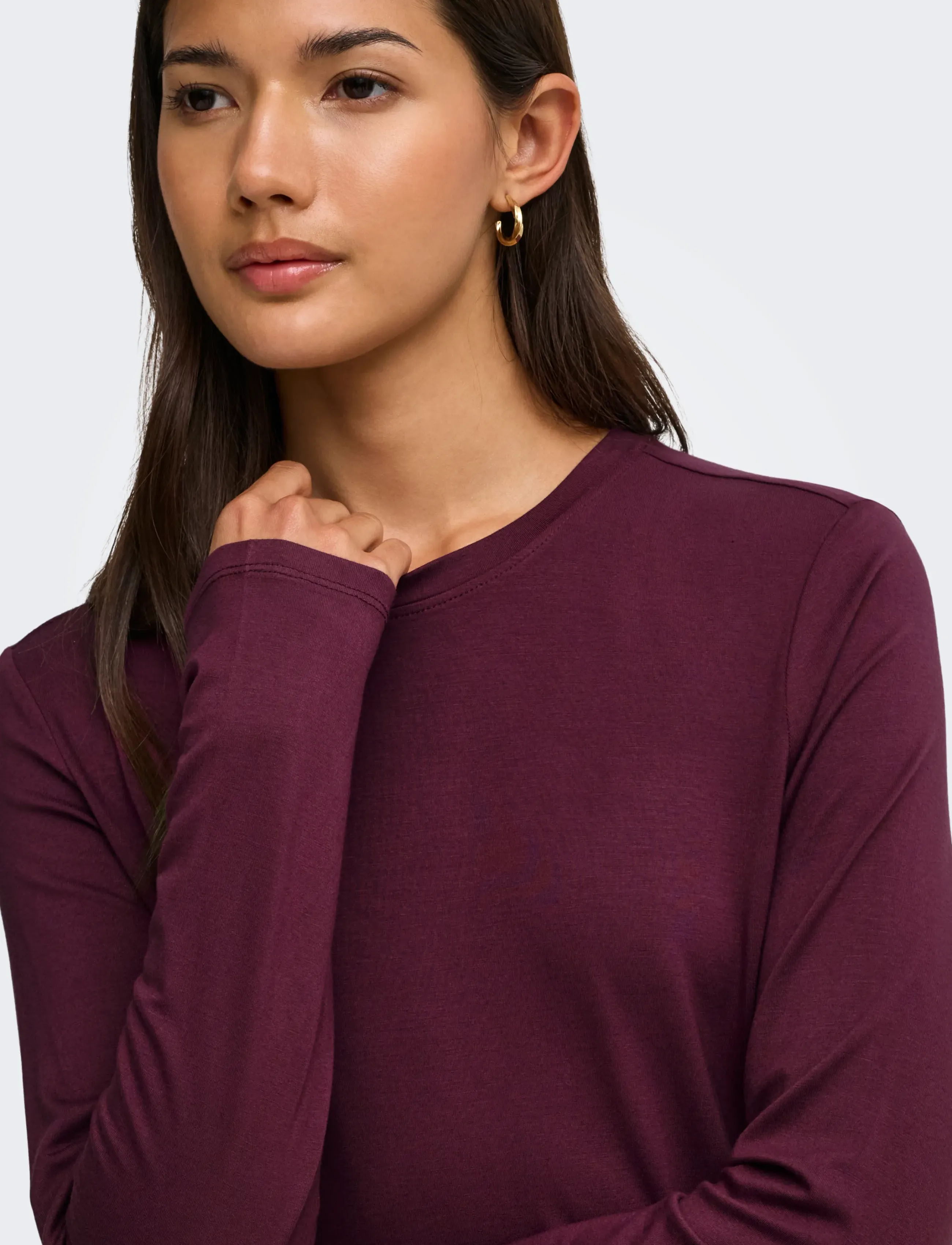 ONLY - ONLBAMBOO L/S O-NECK TOP JRS - langärmlige tops - fig - 5