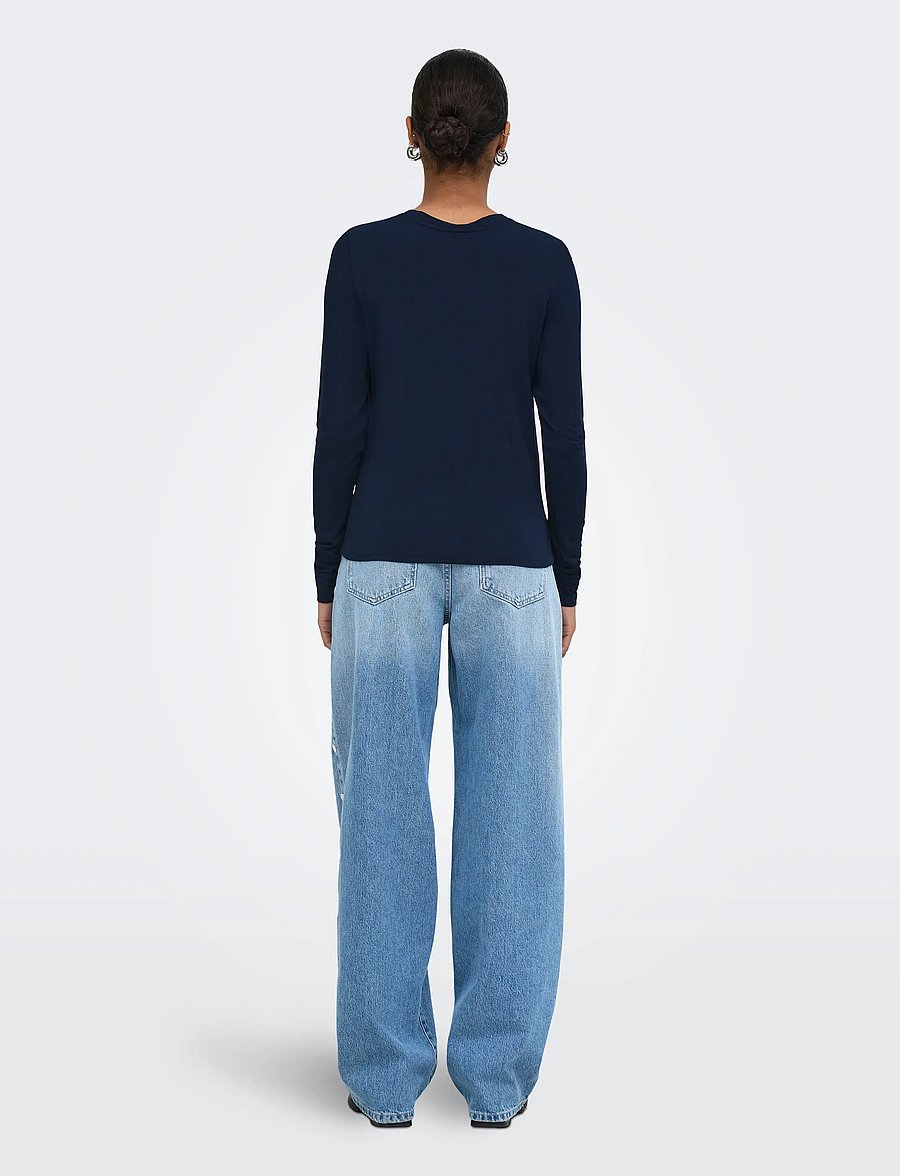 ONLY - ONLBAMBOO L/S O-NECK TOP JRS - langærmede toppe - night sky - 3