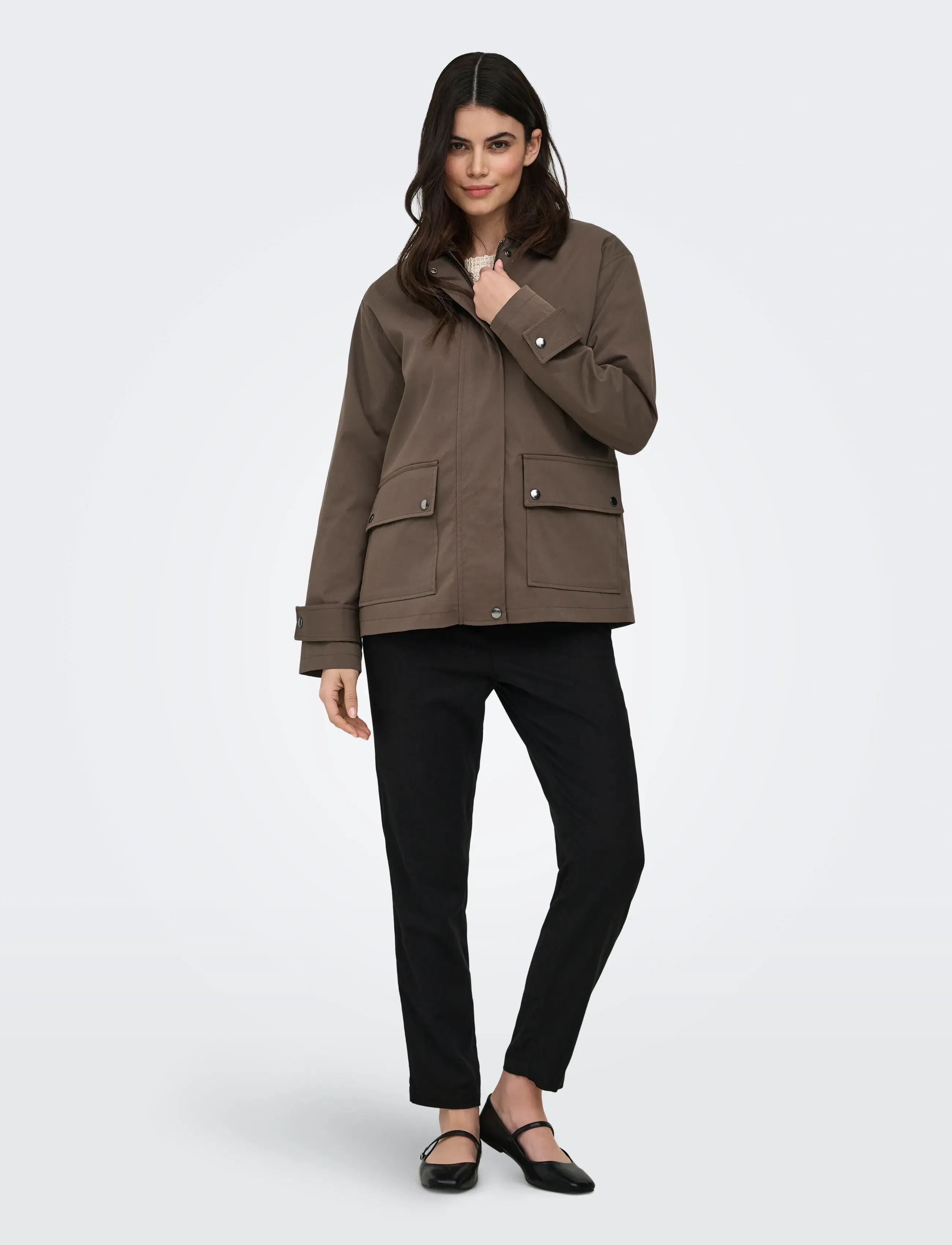 ONLY - ONLEVELYN MIX JACKET OTW - spring jackets - chocolate martini - 4