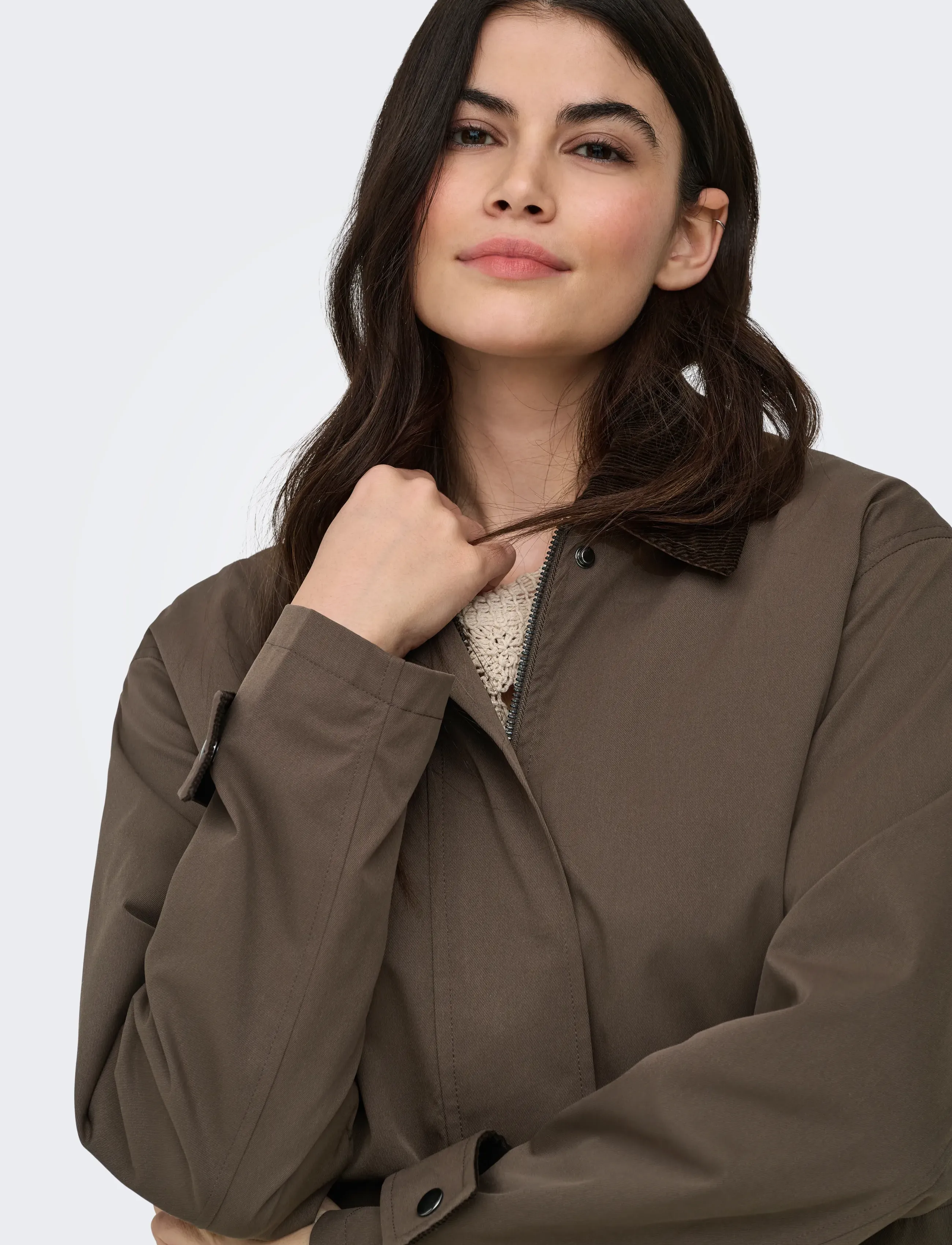 ONLY - ONLEVELYN MIX JACKET OTW - spring jackets - chocolate martini - 5