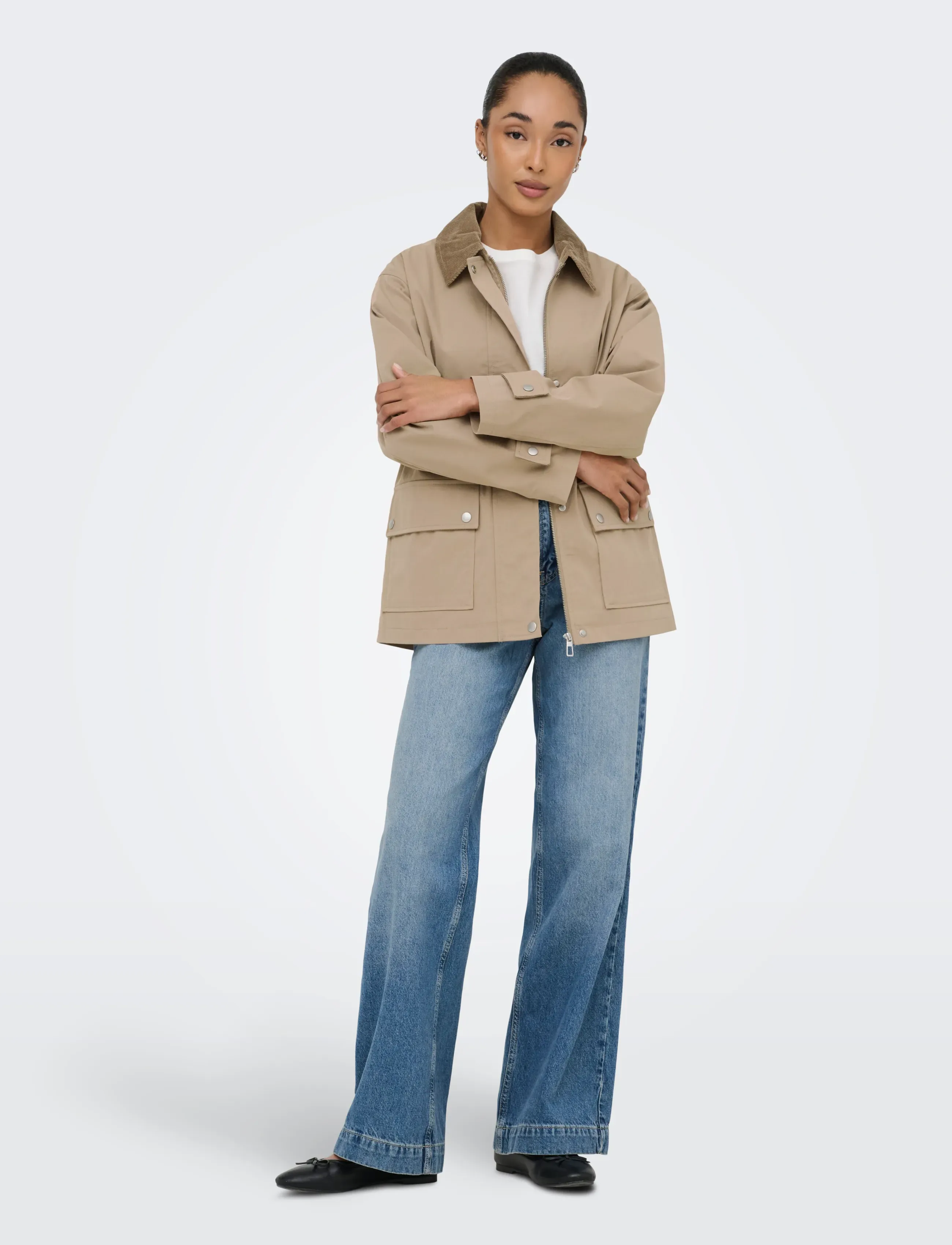 ONLY - ONLEVELYN MIX JACKET OTW - utilityjackor - silver mink - 4