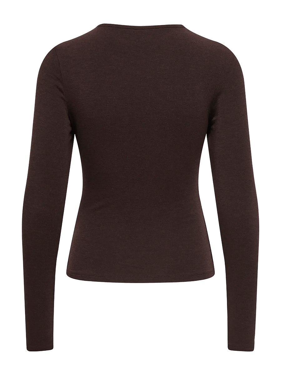 ONLY - ONLGLAMOUR L/S RUCHING TOP CC JRS - stickade tröjor - bracken - 2