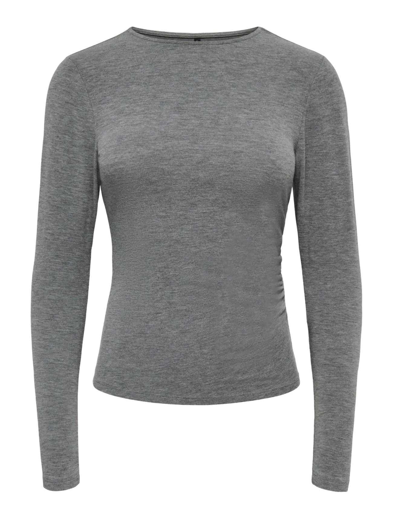 ONLY ONLGLAMOUR L/S RUCHING TOP CC JRS - Langärmlige Tops - MEDIUM GREY MELANGE / grey