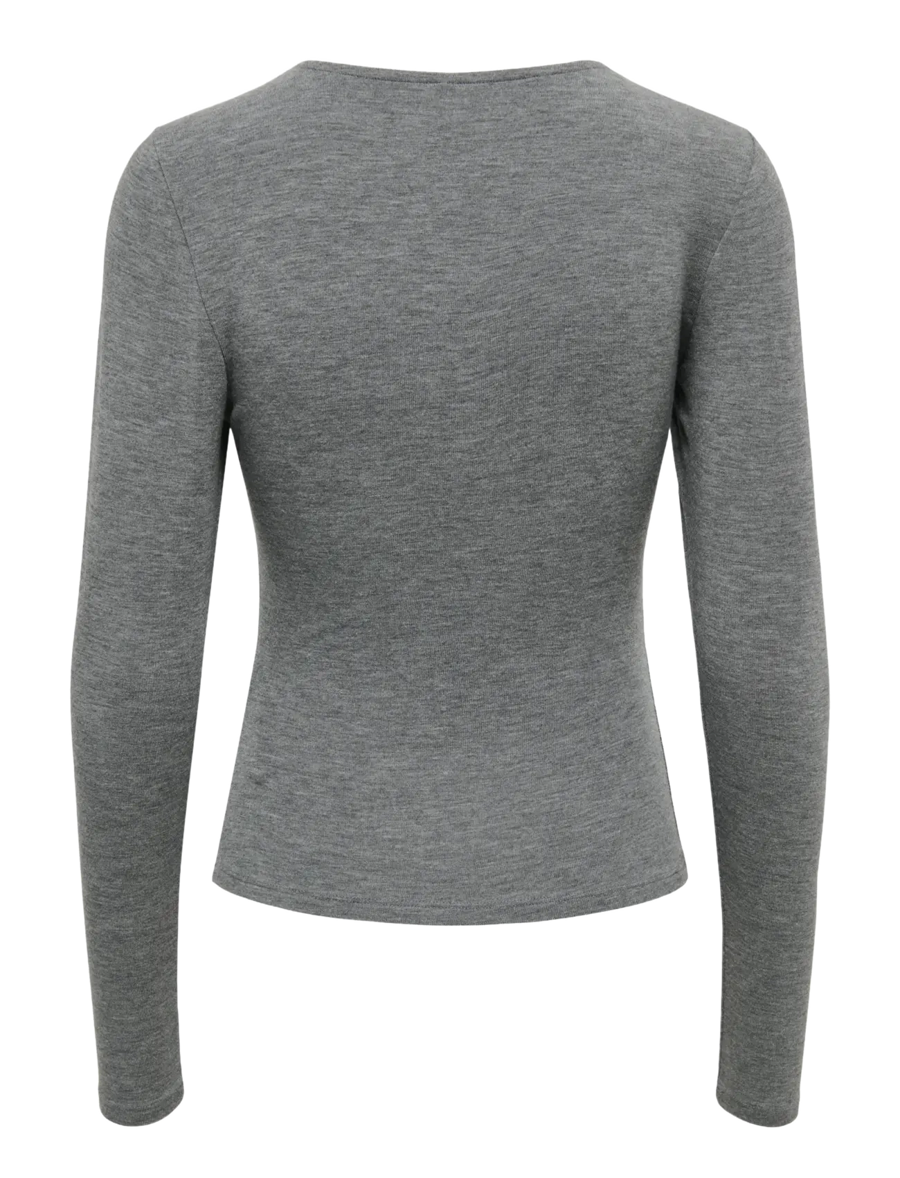 ONLY - ONLGLAMOUR L/S RUCHING TOP CC JRS - striktrøjer - medium grey melange - 2