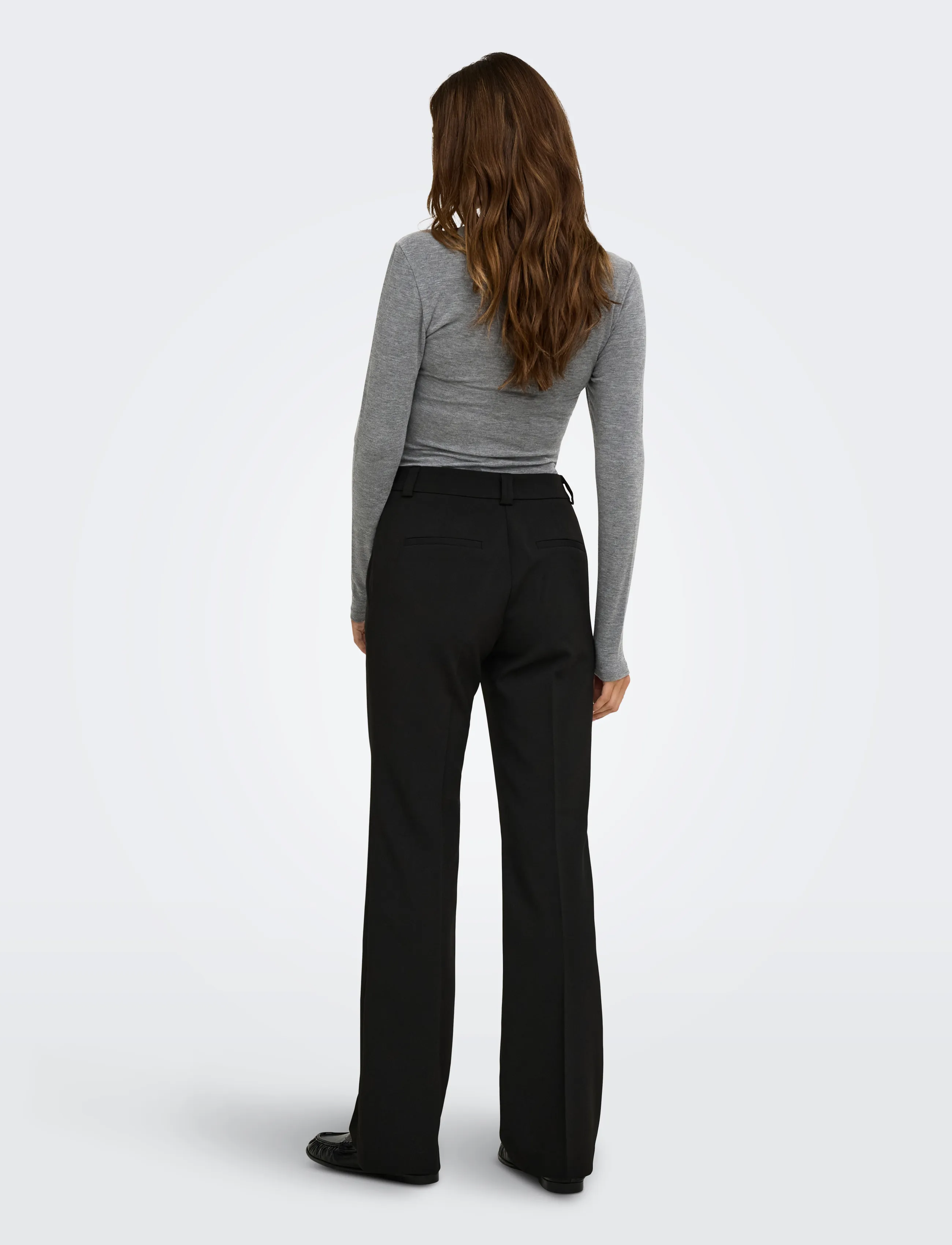 ONLY - ONLGLAMOUR L/S RUCHING TOP CC JRS - stickade tröjor - medium grey melange - 3