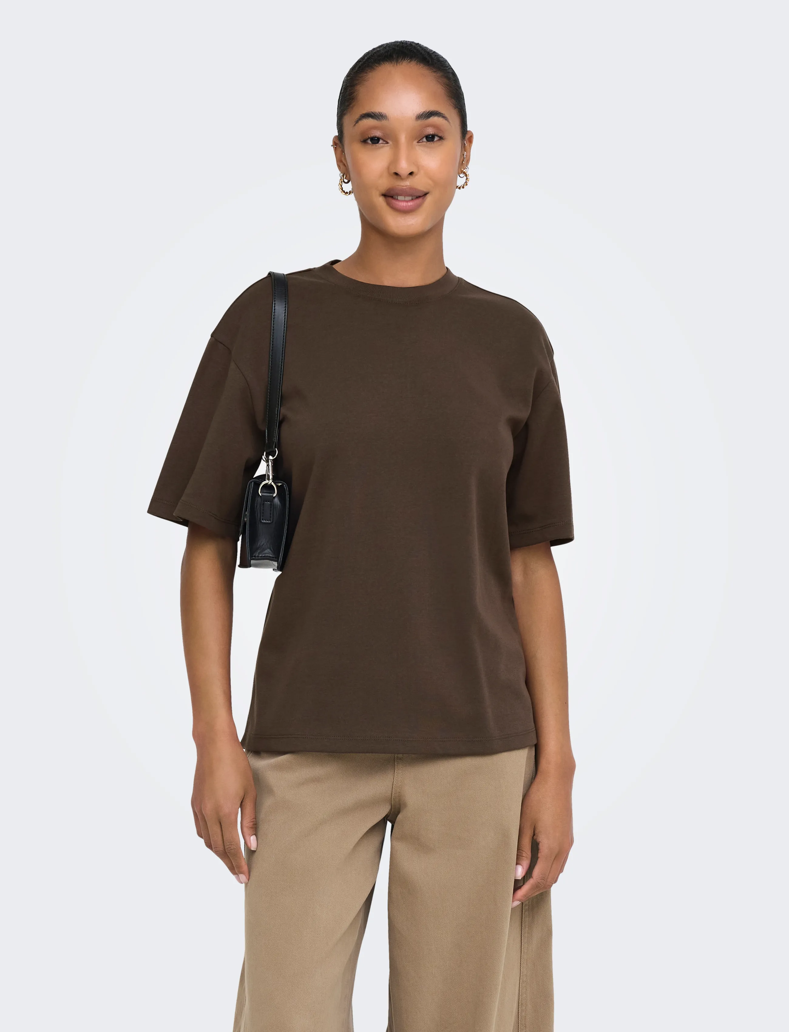 ONLY ONLSUPERIOR SS ONECK LOOSETOP JRS NOOS - T-Shirts & Tops - BRACKEN / brown