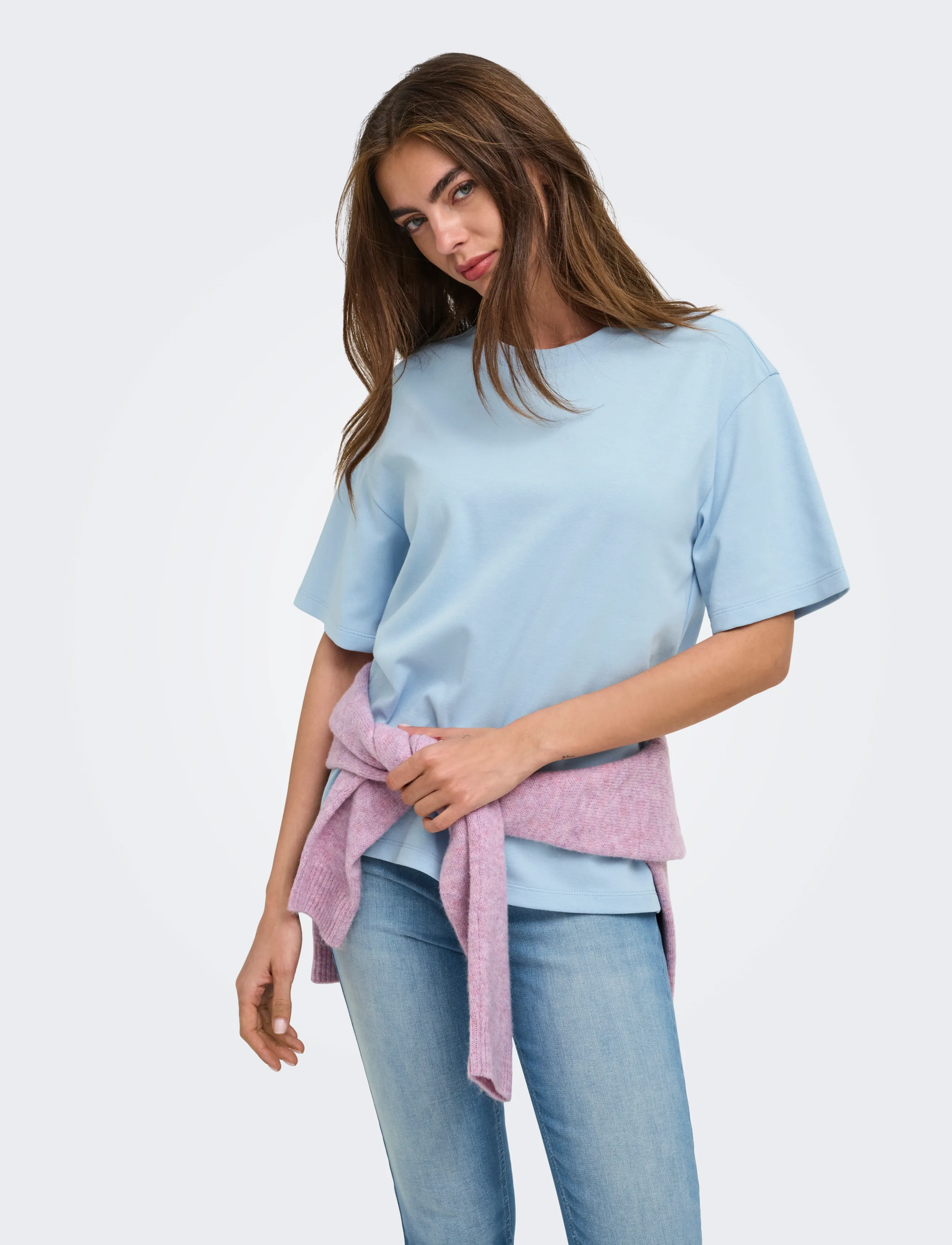 ONLY ONLSUPERIOR SS ONECK LOOSETOP JRS NOOS - T-Shirts & Tops - CASHMERE BLUE / blue