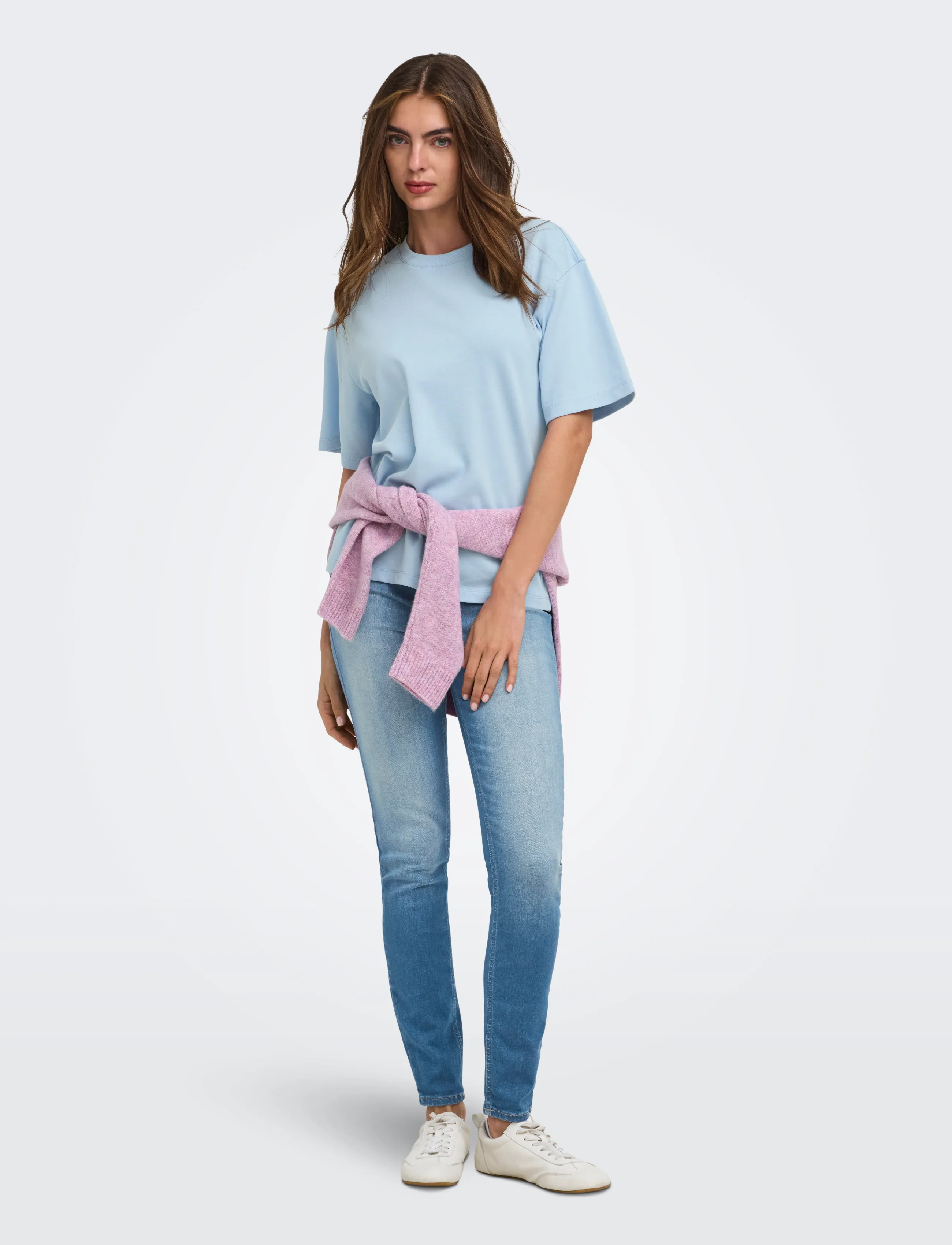 ONLY - ONLSUPERIOR SS ONECK LOOSETOP JRS NOOS - t-shirts - cashmere blue - 4