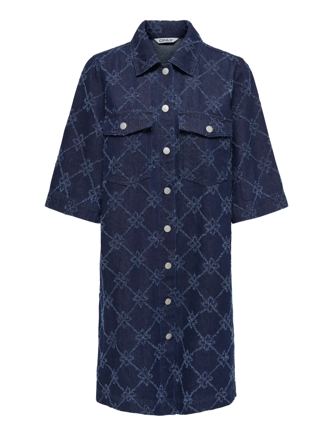 ONLY ONLBELLA WIDE SLEEVES PRINT DRESS DNM - Midi kjoler - DARK BLUE DENIM / navy