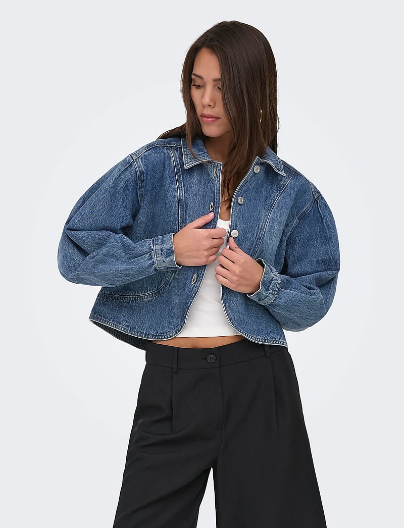 ONLY - ONLAMBER LS DNM JACKET GUA - vårjackor - medium blue denim - 0