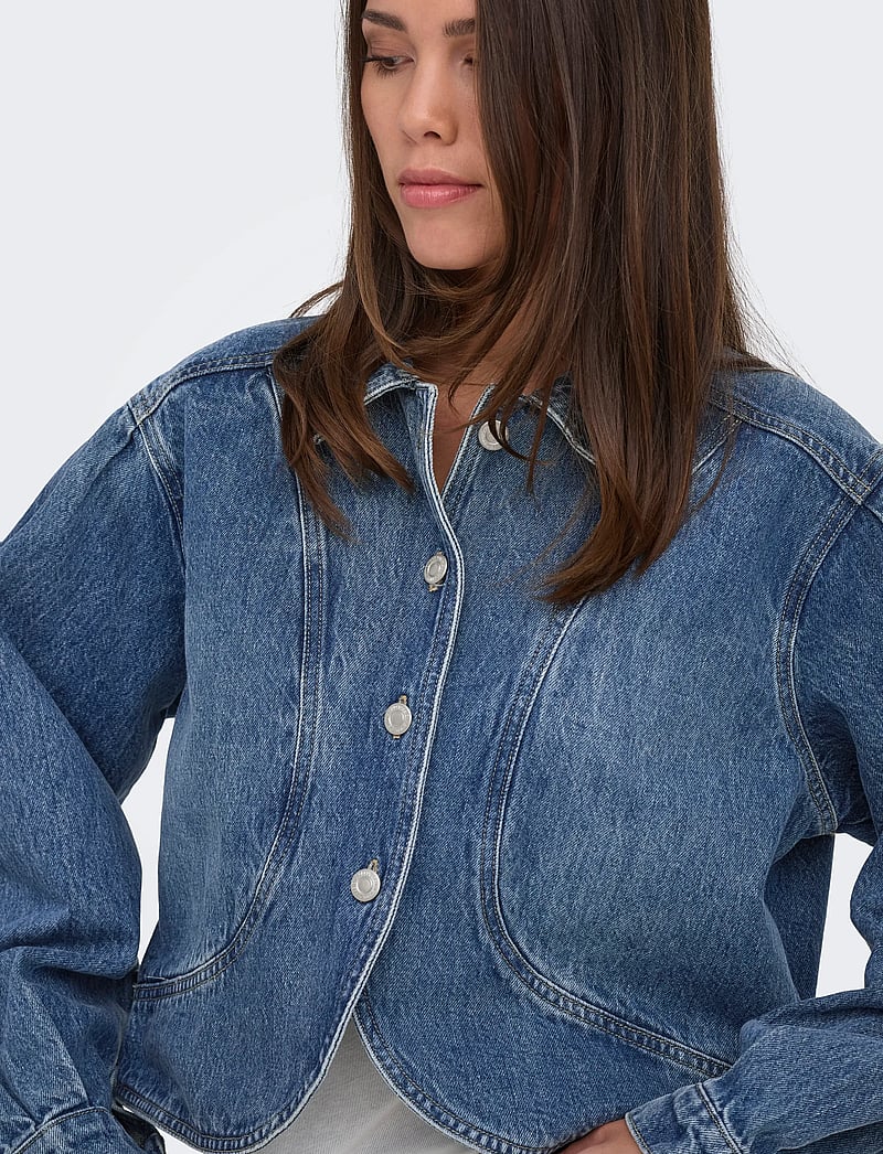 ONLY - ONLAMBER LS DNM JACKET GUA - vårjackor - medium blue denim - 5