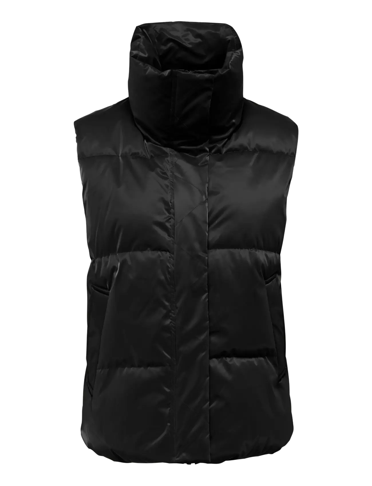 ONLY ONLBERGEN SHINY WAISTCOAT CC OTW - Tøj - BLACK / black