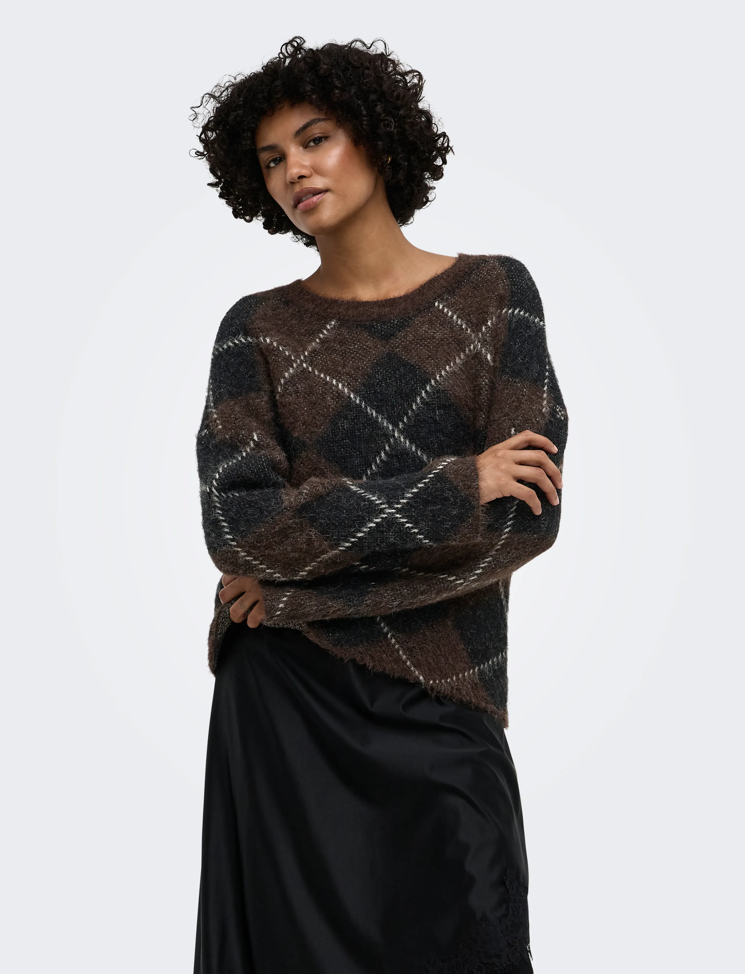 Onlnoeme Ls Pattern O-Neck Knt