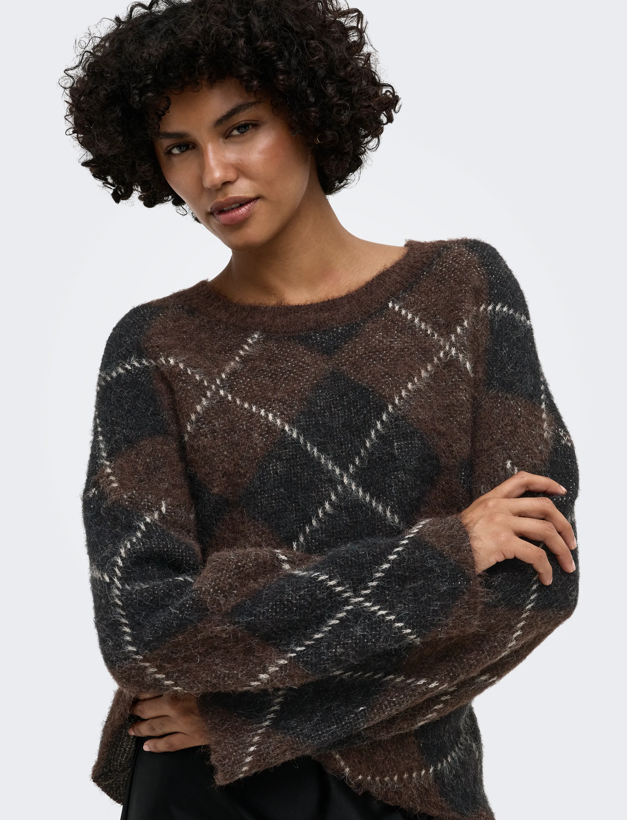 Onlnoeme Ls Pattern O-Neck Knt 6