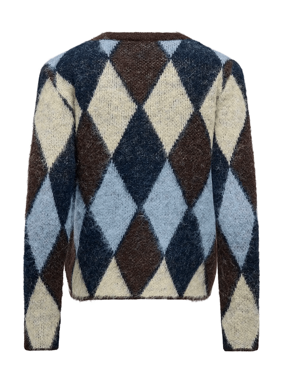 ONLY - ONLNOEME LS O-NECK CARDIGAN KNT - koftor - coffee bean - 2
