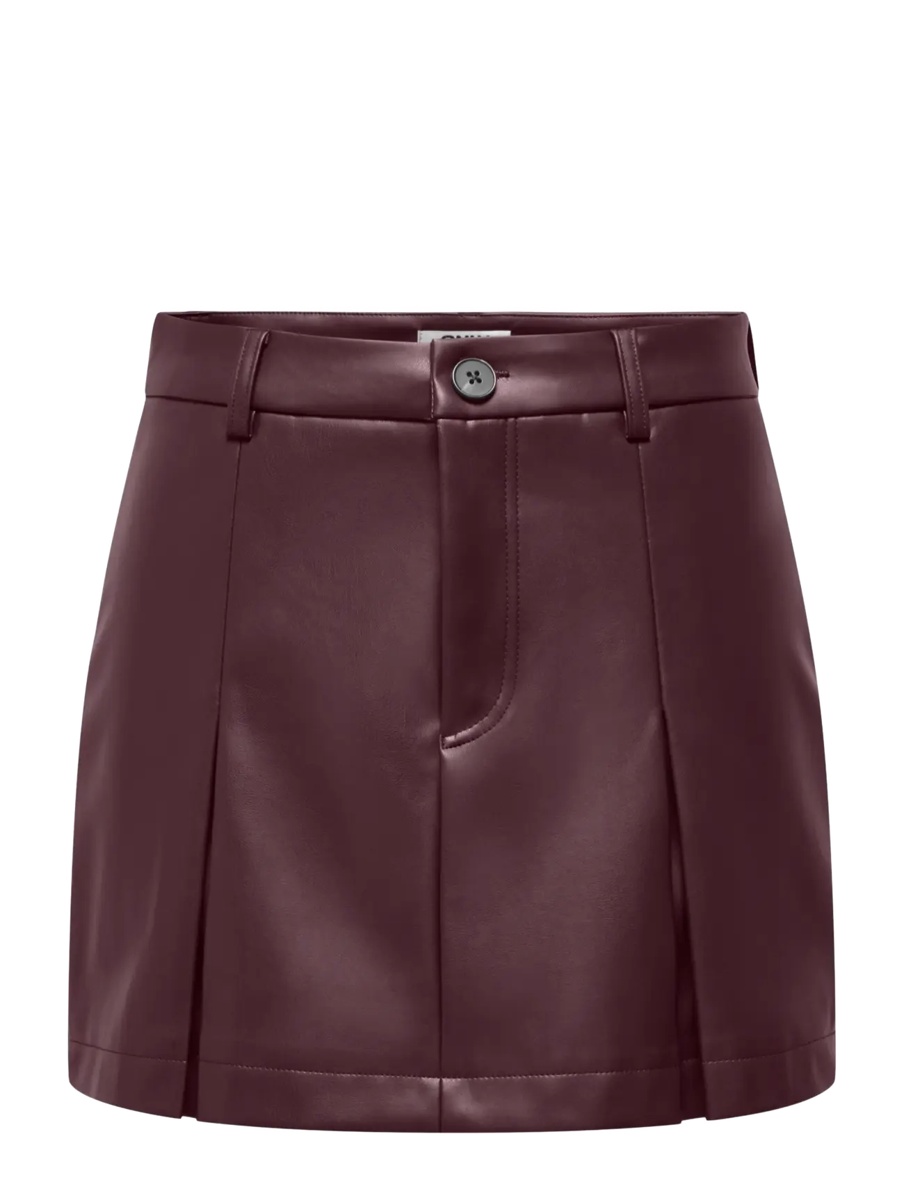 ONLY ONLNIELLA HW PLEAT FAUX LEATHE SKIRT PNT - Kjolar - FUDGE / burgundy