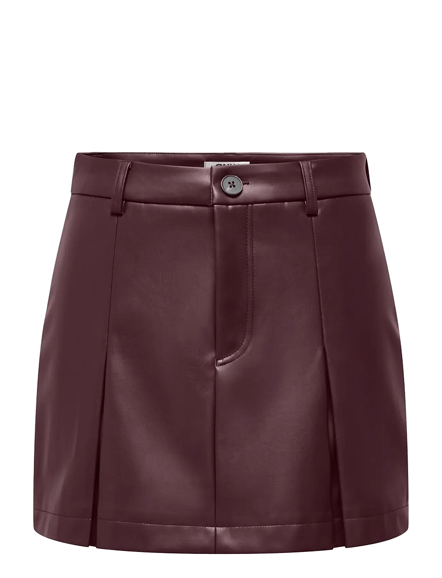 ONLY - ONLNIELLA HW PLEAT FAUX LEATHE SKIRT PNT - fudge - 0