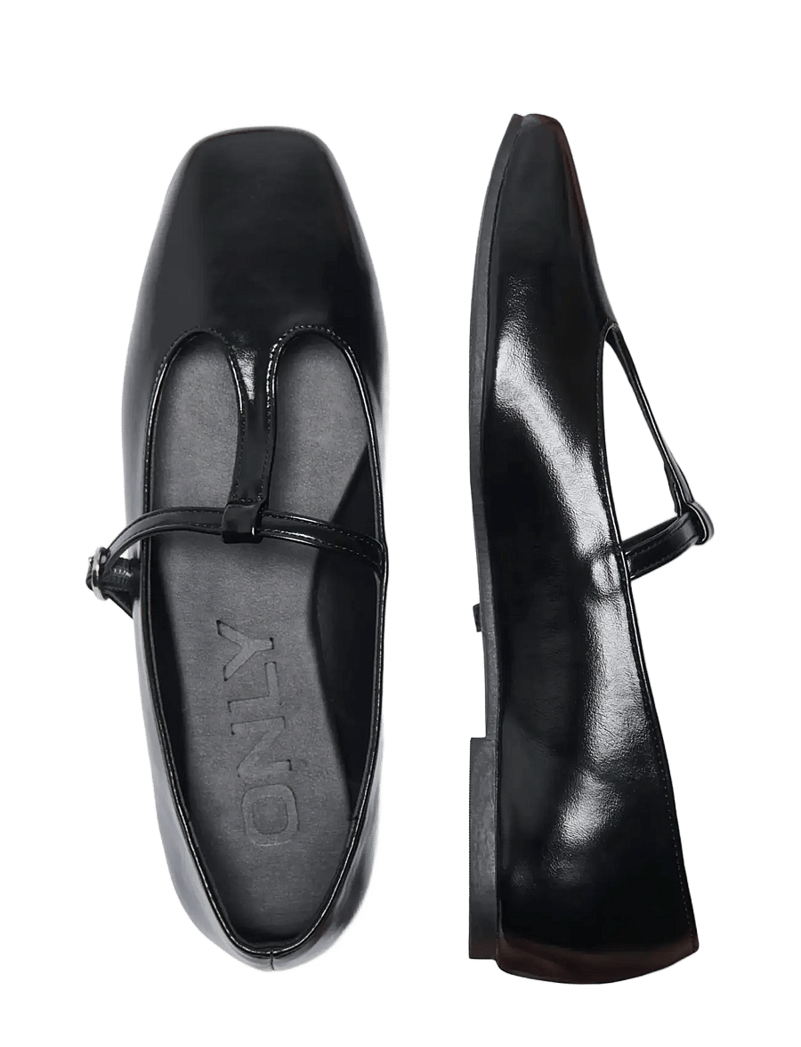 ONLY - ONLAKIRA-8 PU T-STRAP BALLERINA - black - 3