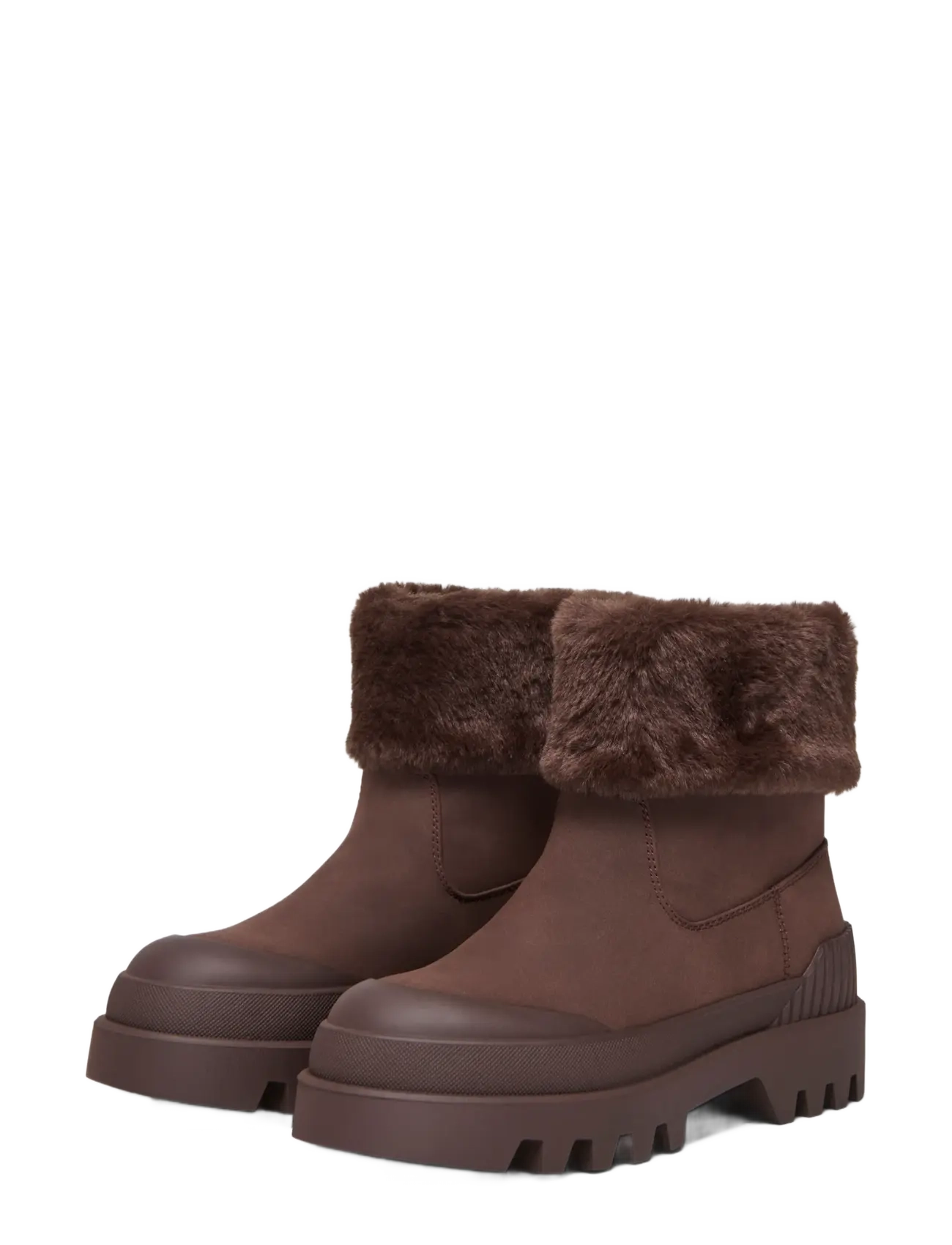 ONLY - ONLBUZZ-6 WARM FOLD UP BOOT - flat ankle boots - brown stone - 2