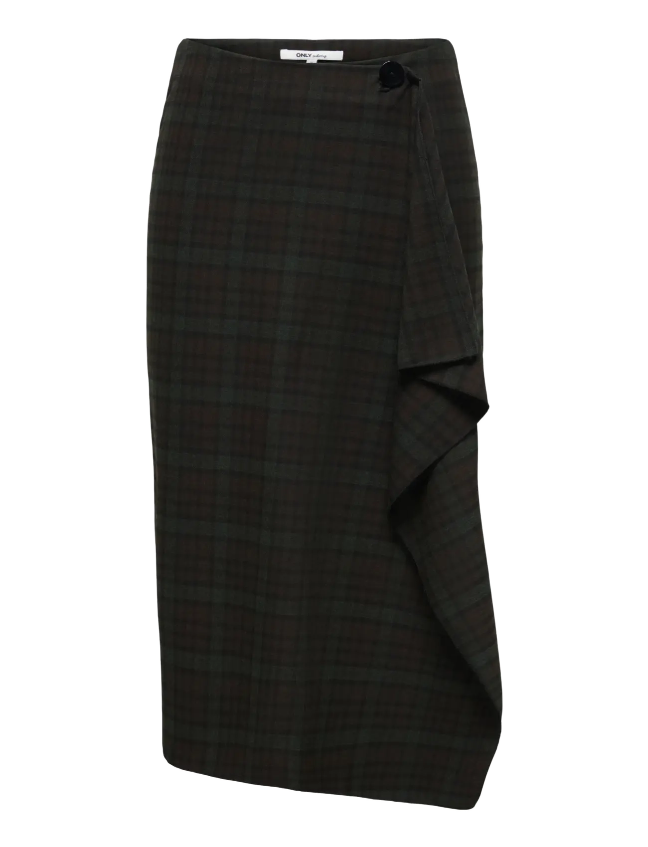 ONLY ONLVANJA HW LONG CHECK SKIRT PNT - Wrap skirts - COFFEE BEAN / brown