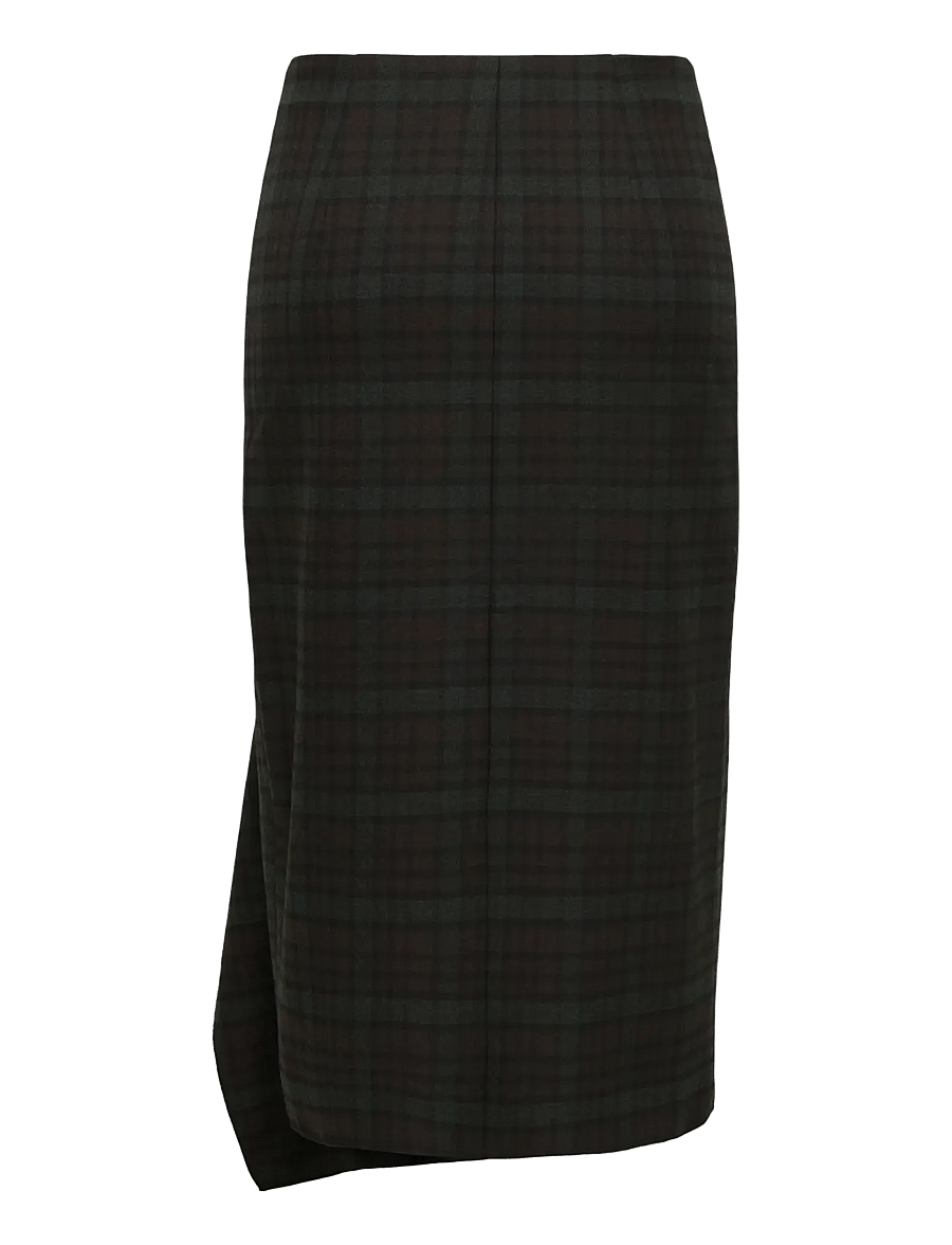 ONLY - ONLVANJA HW LONG CHECK SKIRT PNT - wrap skirts - coffee bean - 1