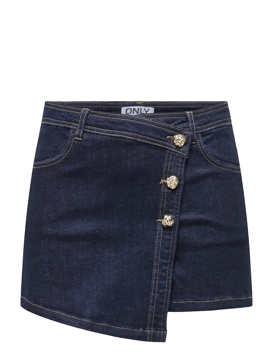 ONLY - ONLLILLIE REG GOLD BUT DNM SKORT BJ - spijkerrokken - dark blue denim - 1