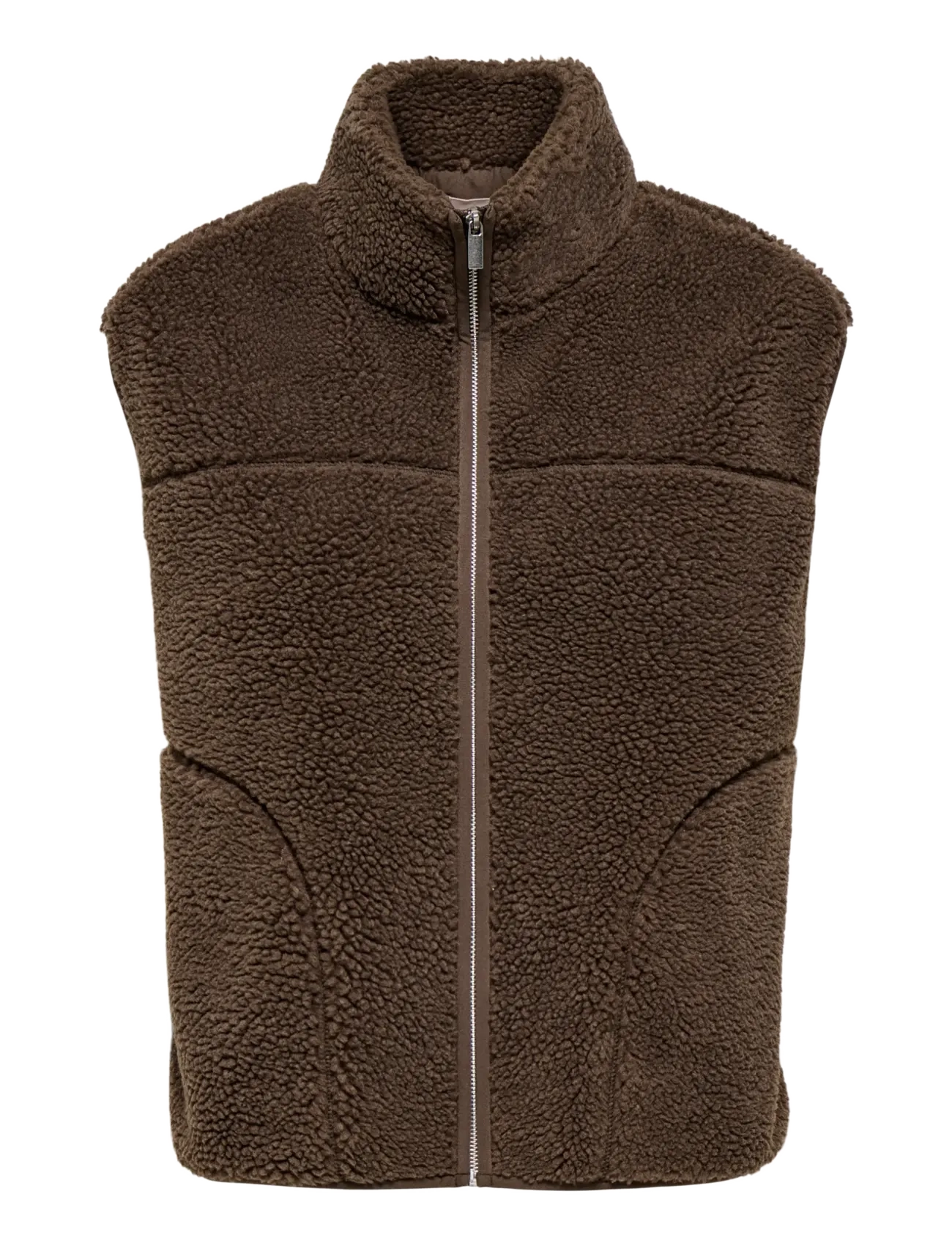 ONLY Onlbaby Teddy High Zip Vest Pnt Noos Braun - S - Damen