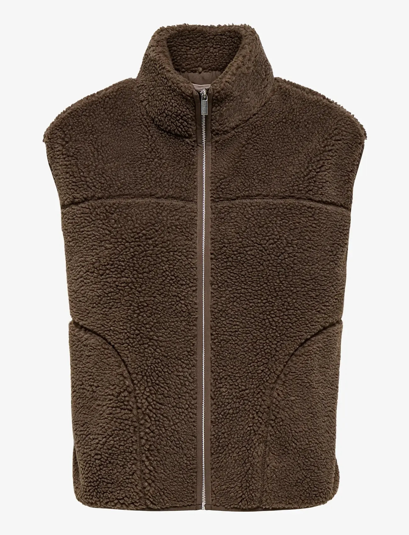 ONLY - ONLBABY TEDDY HIGH ZIP VEST PNT NOOS - fleece- og teddyveste - chocolate martini - 0