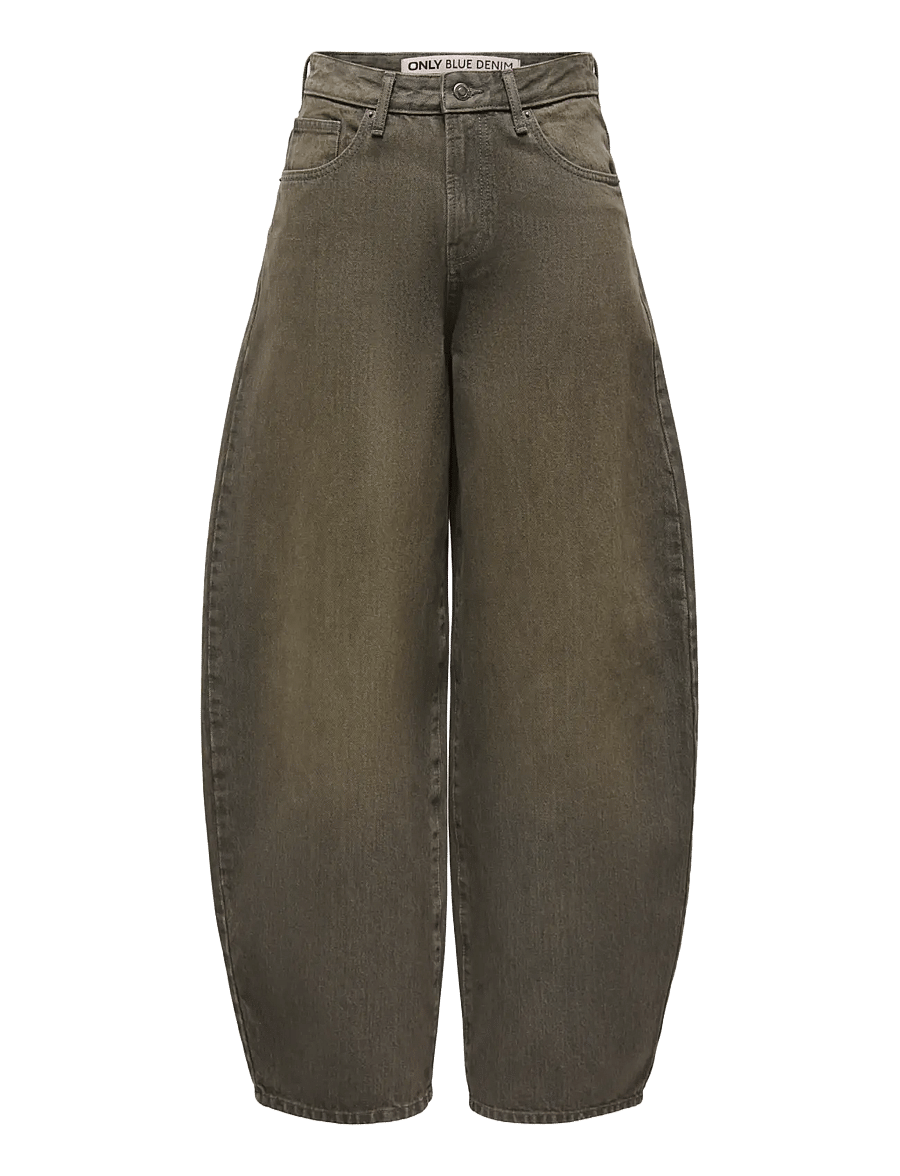 ONLY - ONLTAYLOR HW BROWN BARREL RED DNM TAI - barrel jeans - dark brown denim - 0
