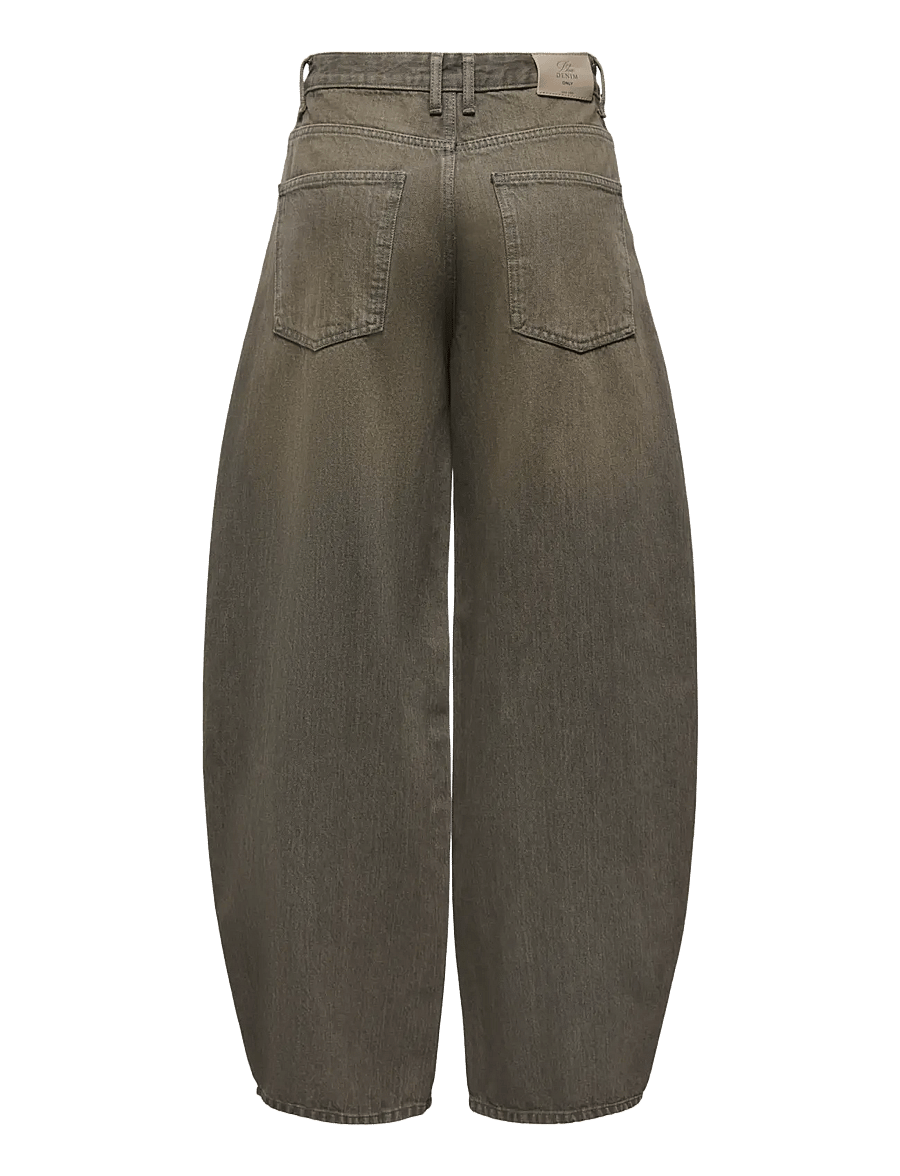ONLY - ONLTAYLOR HW BROWN BARREL RED DNM TAI - barrel jeans - dark brown denim - 1