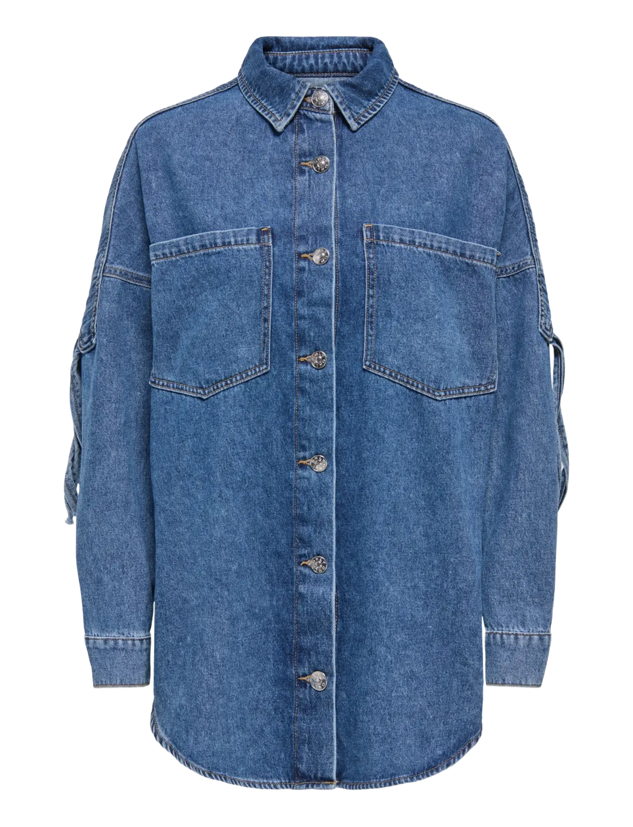 ONLY ONLMAUREEN LS FRINGE DNM SHIRT AKM - Moetrendid - MEDIUM BLUE DENIM / blue