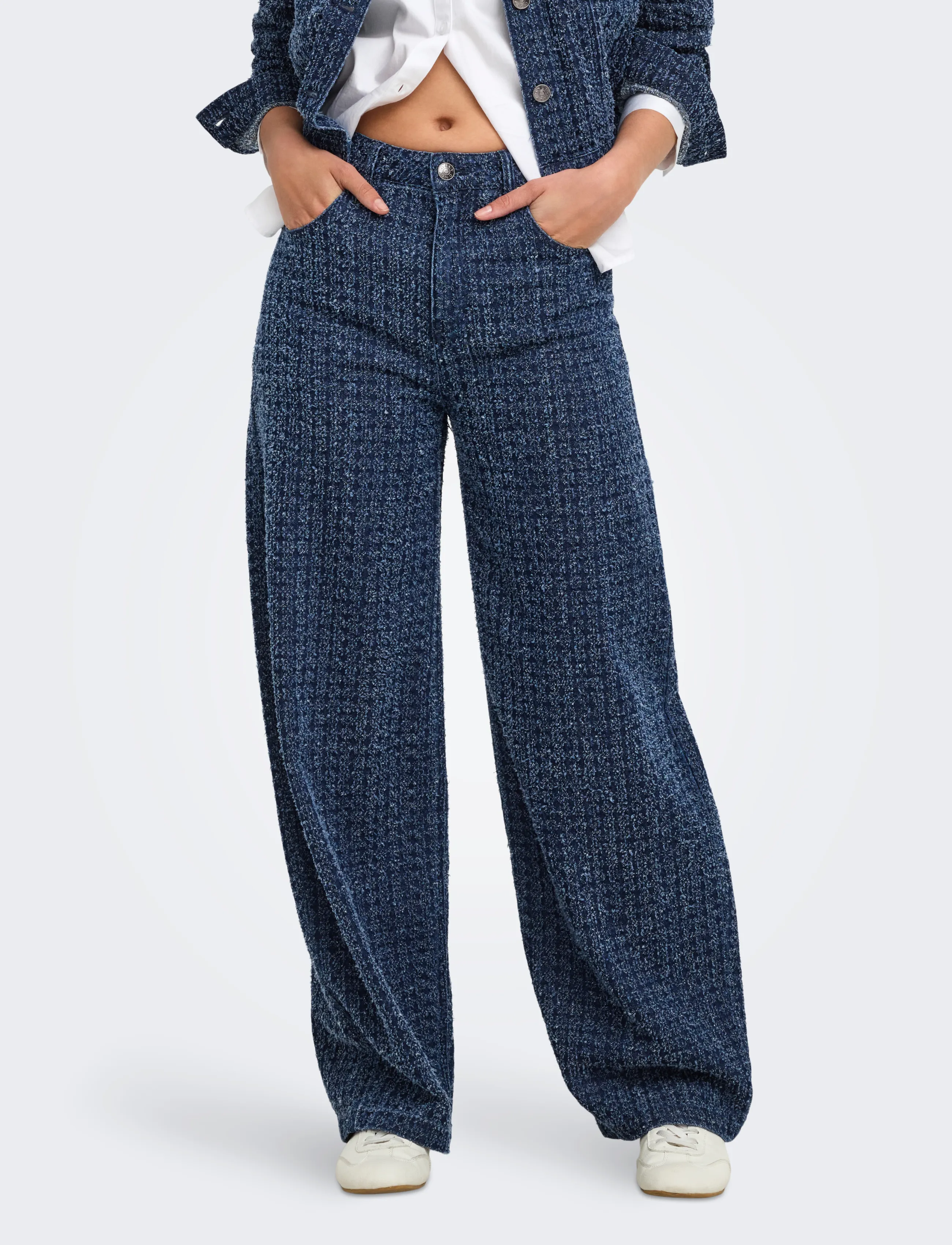 ONLY ONLTAYLOR HW BOUCLE BARREL DNM SIJI - Kleidung - MEDIUM BLUE DENIM / blue