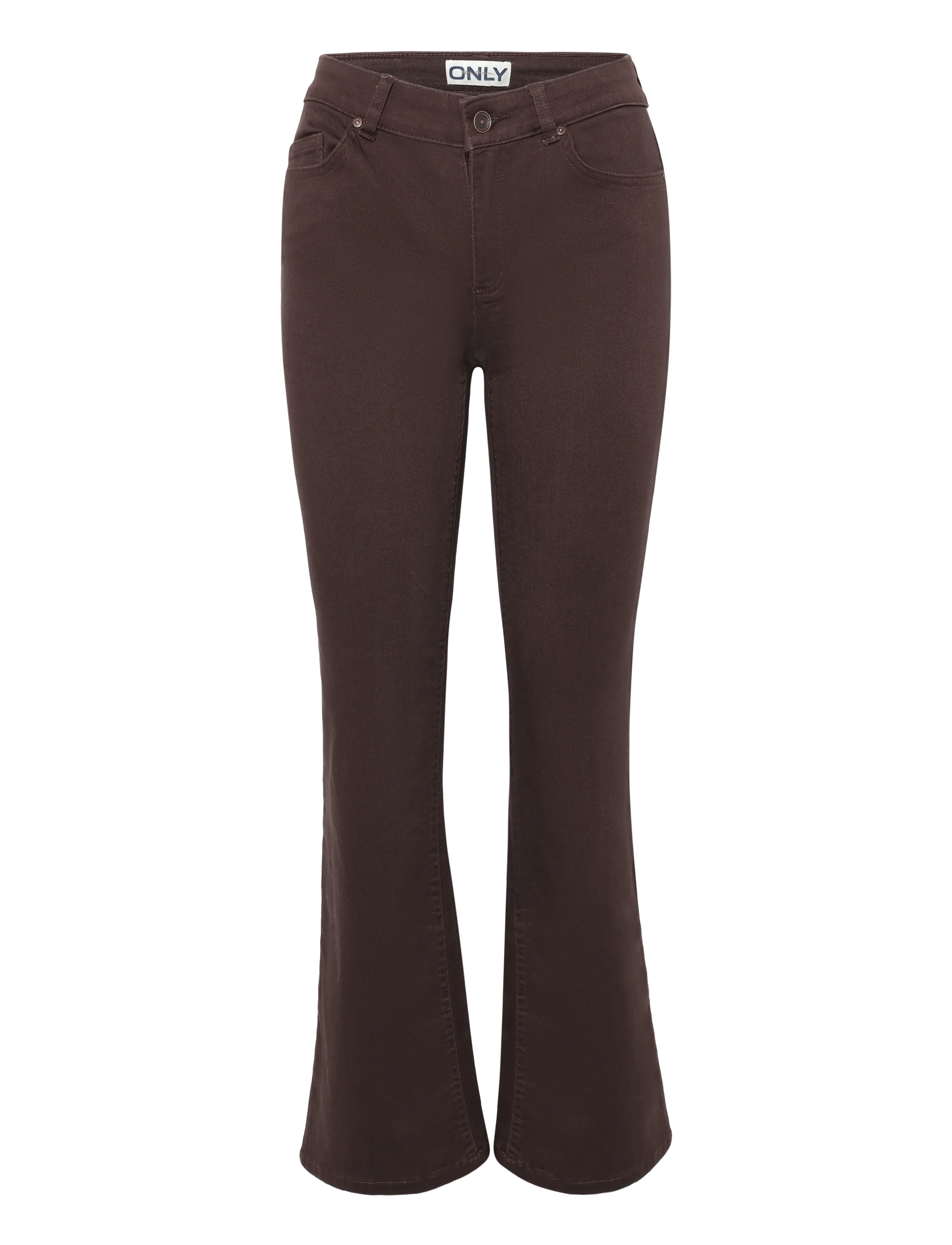 ONLY - ONLBLUSH MID FLARED COLOUR PANT PNT NOOS - schlaghosen - black coffee - 1