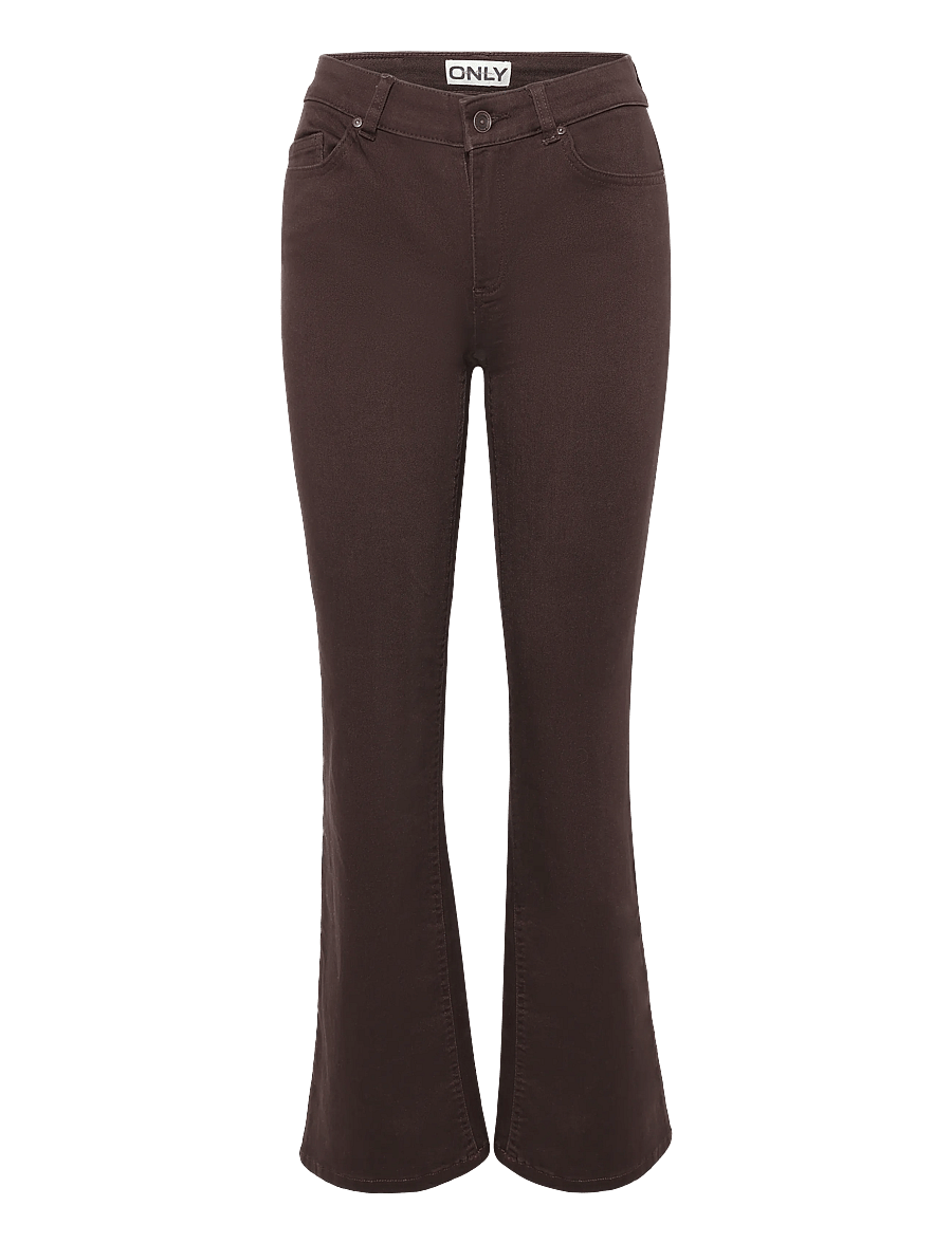 ONLY - ONLBLUSH MID FLARED COLOUR PANT PNT NOOS - schlaghosen - black coffee - 1
