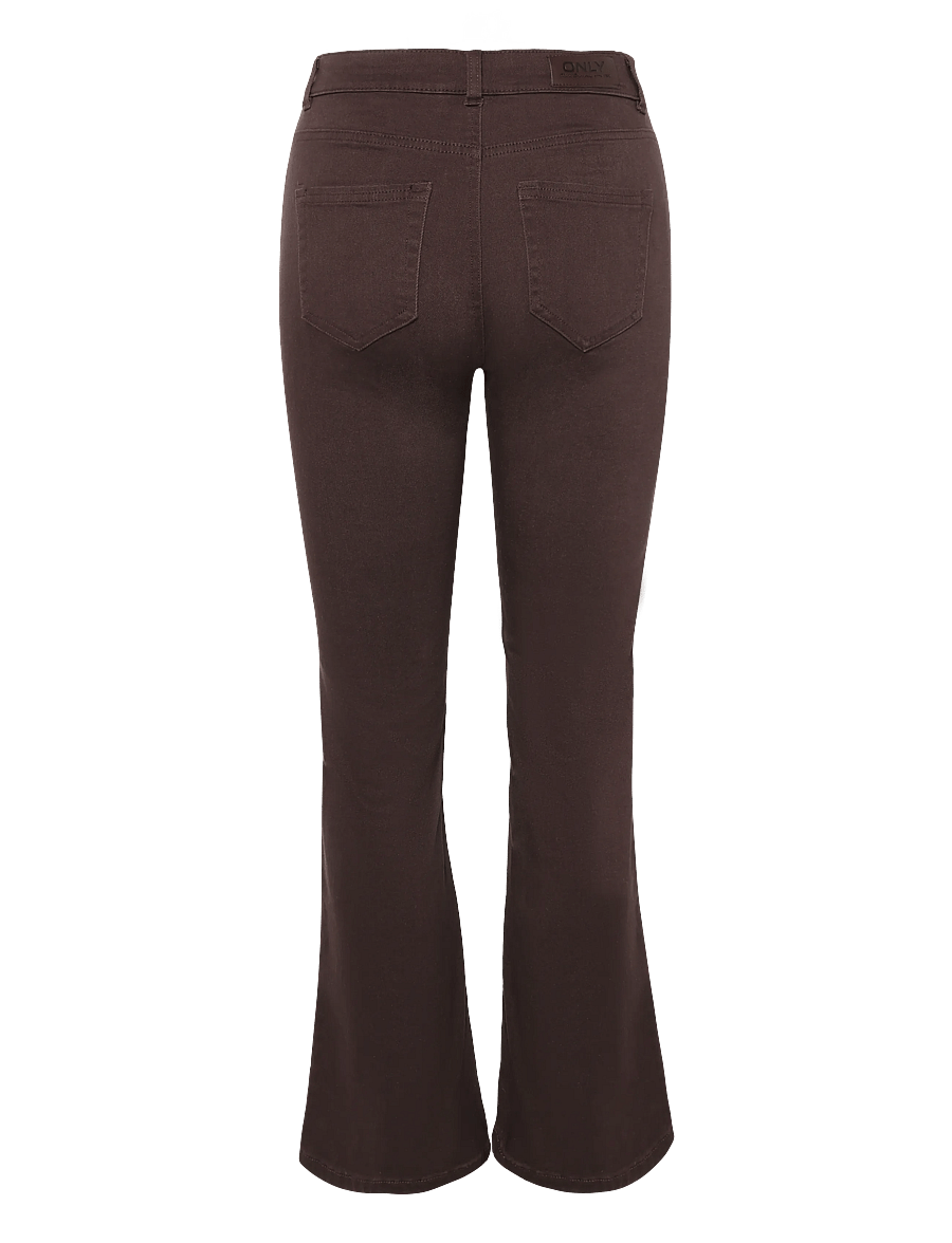 ONLY - ONLBLUSH MID FLARED COLOUR PANT PNT NOOS - schlaghosen - black coffee - 2