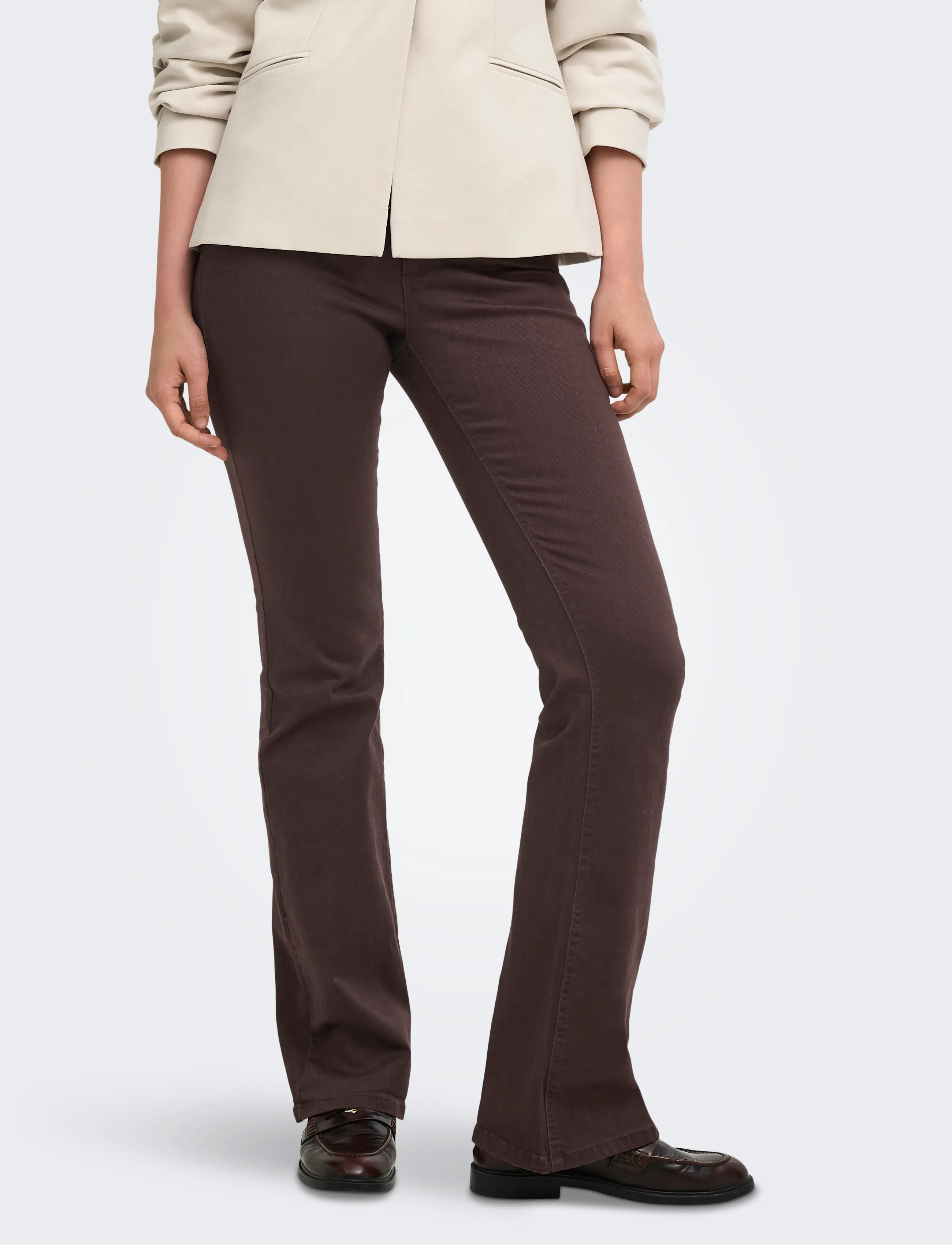 ONLY ONLBLUSH MID FLARED COLOUR PANT PNT NOOS - Bis zu 25% Rabatt - BLACK COFFEE / brown