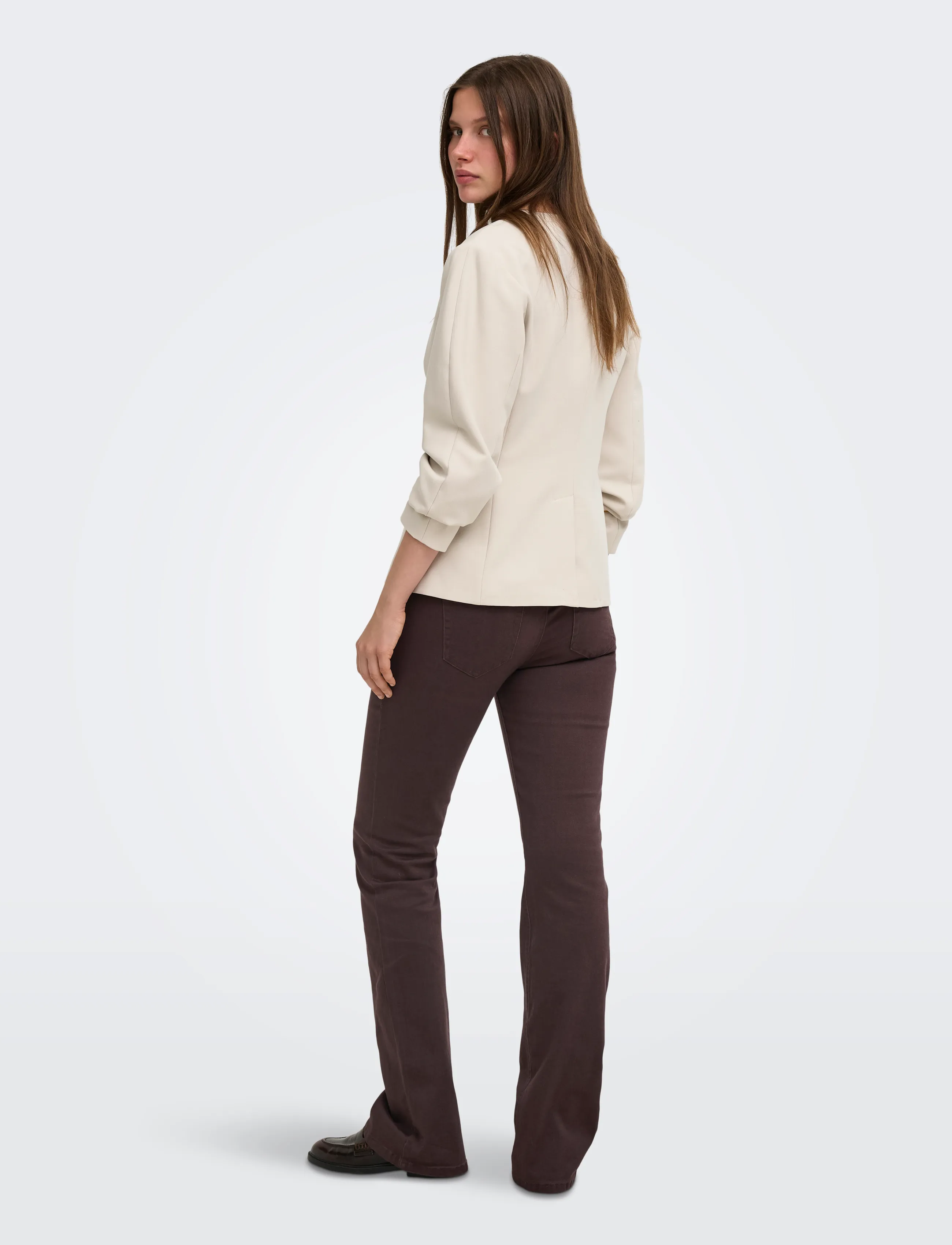 ONLY - ONLBLUSH MID FLARED COLOUR PANT PNT NOOS - schlaghosen - black coffee - 3
