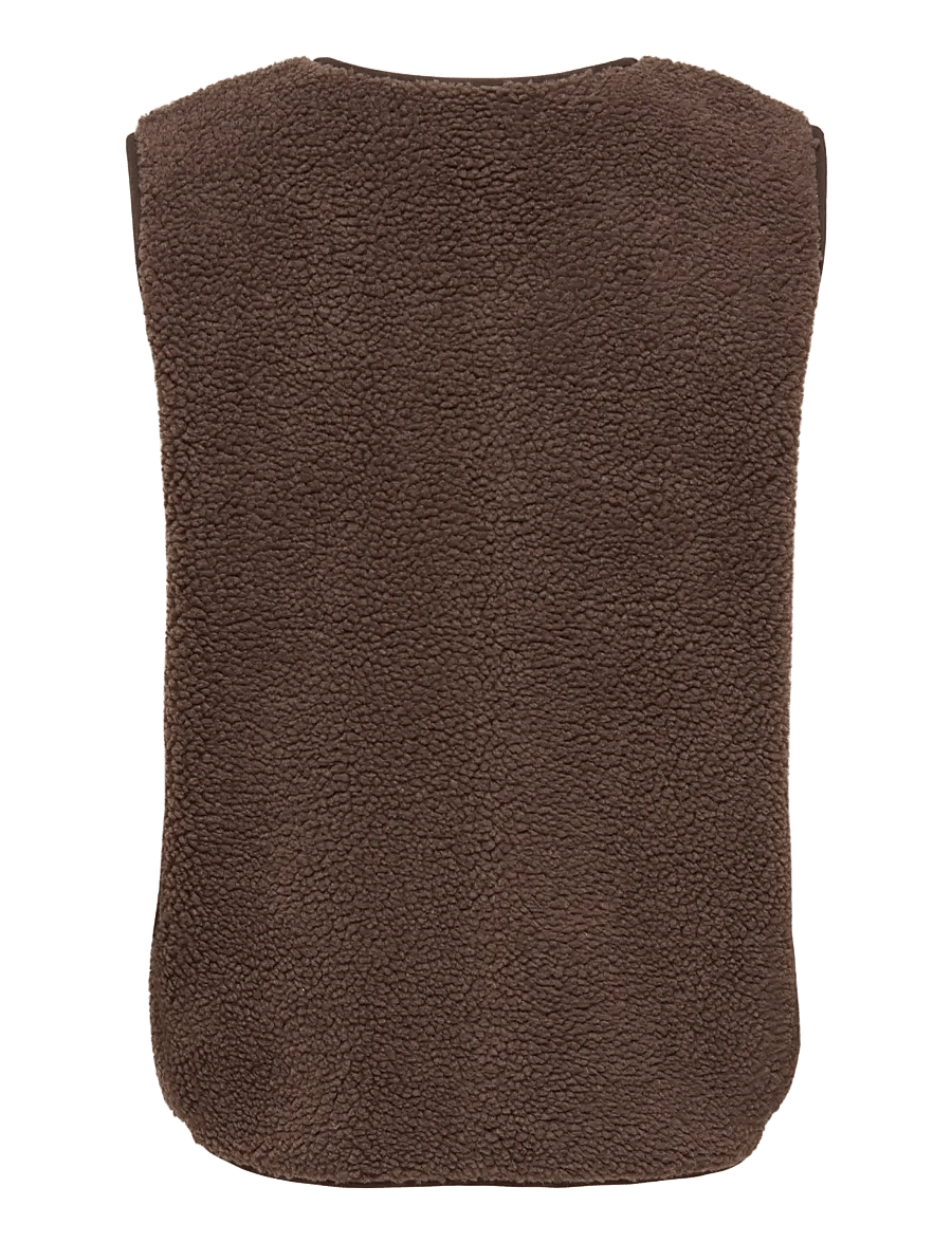 ONLY - ONLBABY TEDDY ZIP VEST PNT - chocolate martini - 2