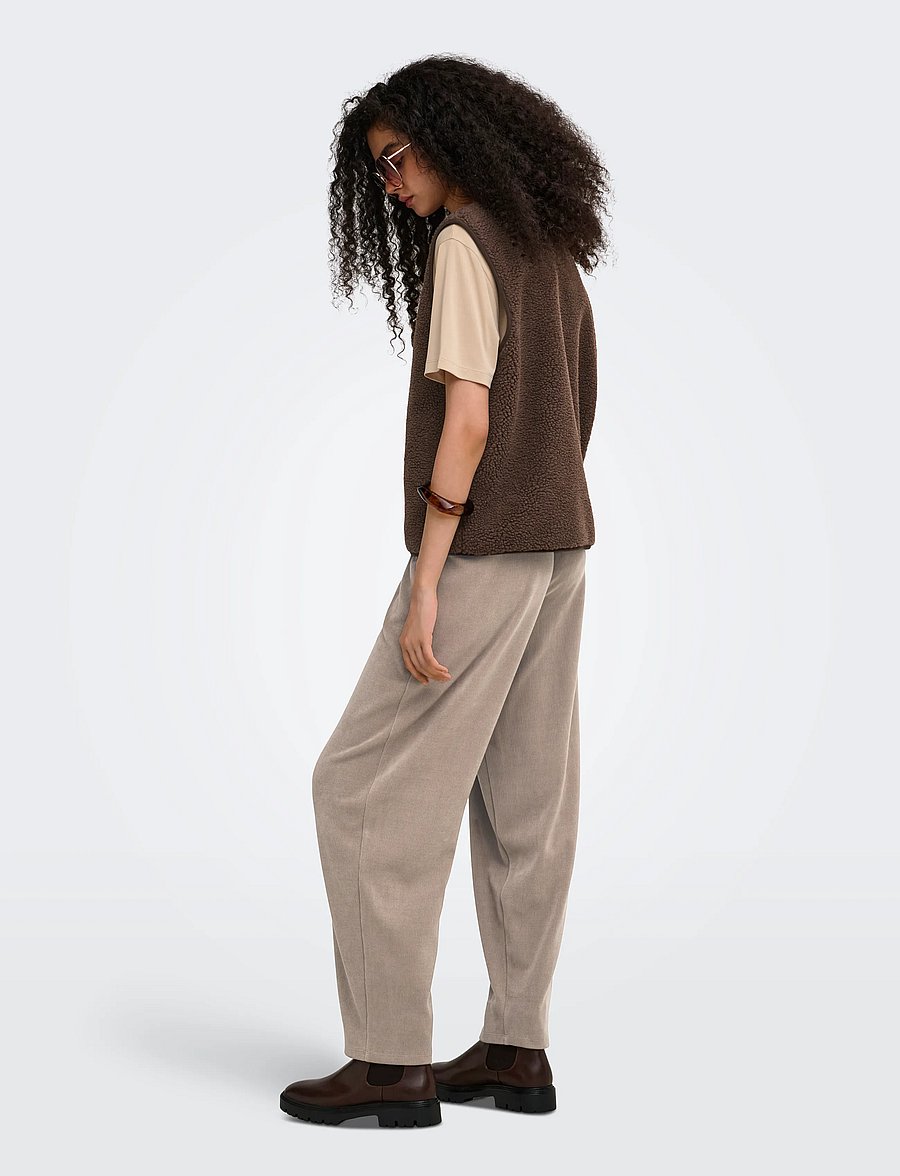ONLY - ONLBABY TEDDY ZIP VEST PNT - chocolate martini - 3