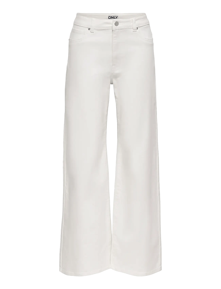 ONLY - ONLMADISON-SILLE HW WIDE POCKET PANT PNT - brede jeans - bright white - 1
