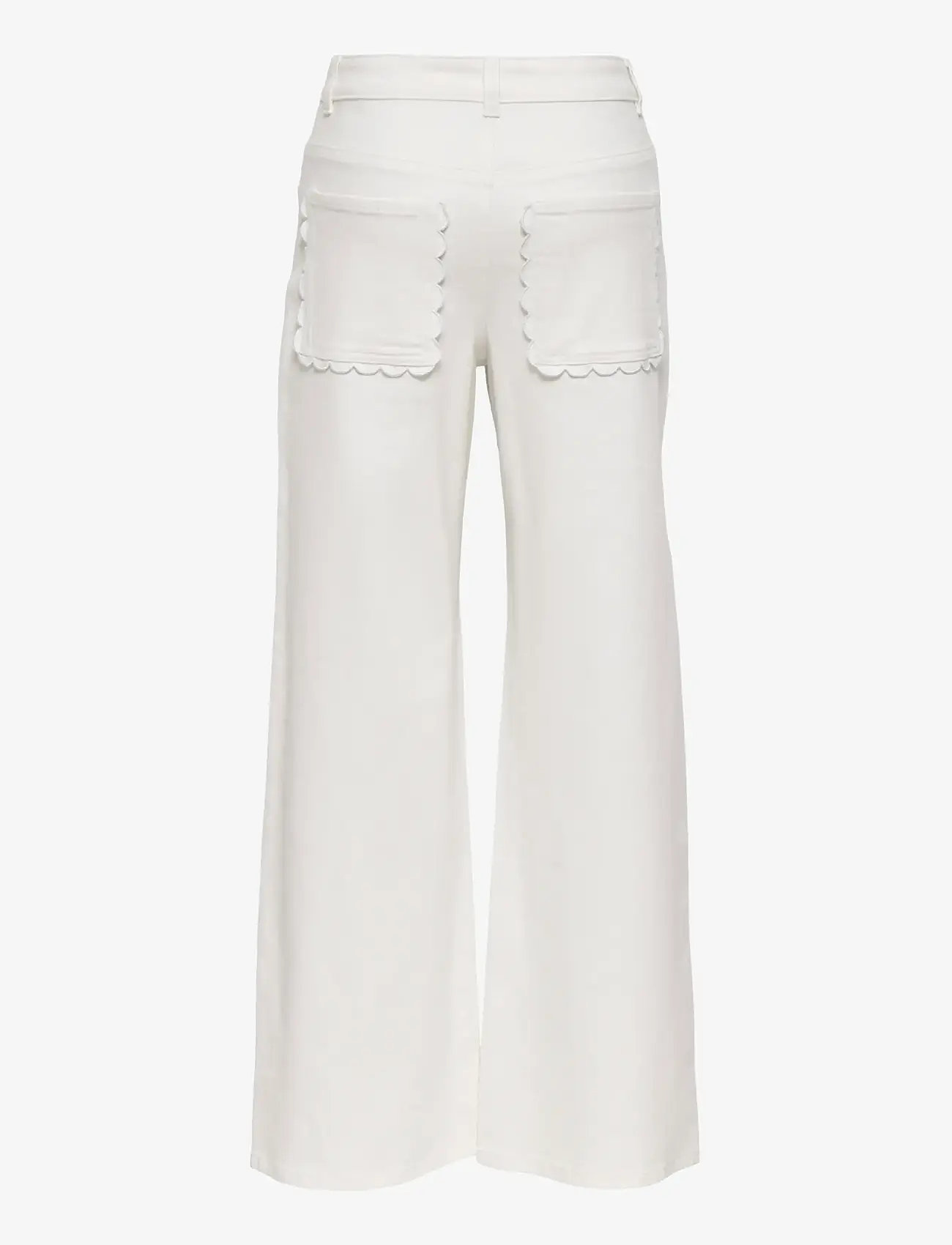 ONLY - ONLMADISON-SILLE HW WIDE POCKET PANT PNT - džinsi ar platām starām - bright white - 2