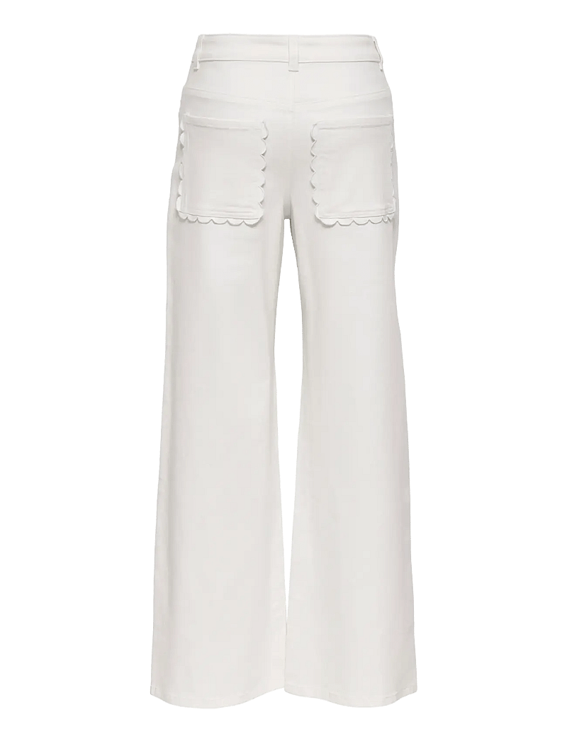 ONLY - ONLMADISON-SILLE HW WIDE POCKET PANT PNT - džinsi ar platām starām - bright white - 2
