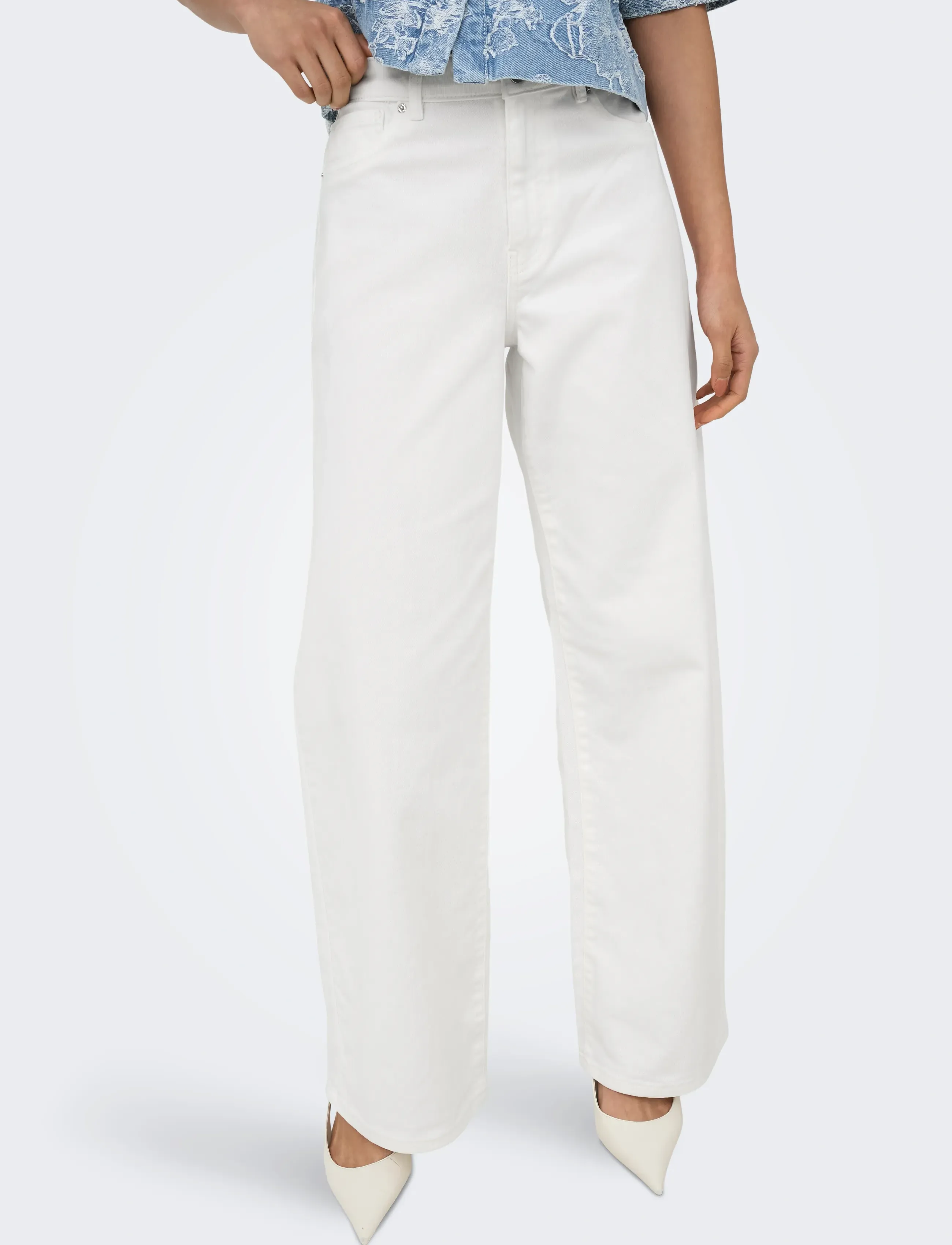 ONLY - ONLMADISON-SILLE HW WIDE POCKET PANT PNT - vide jeans - bright white - 5