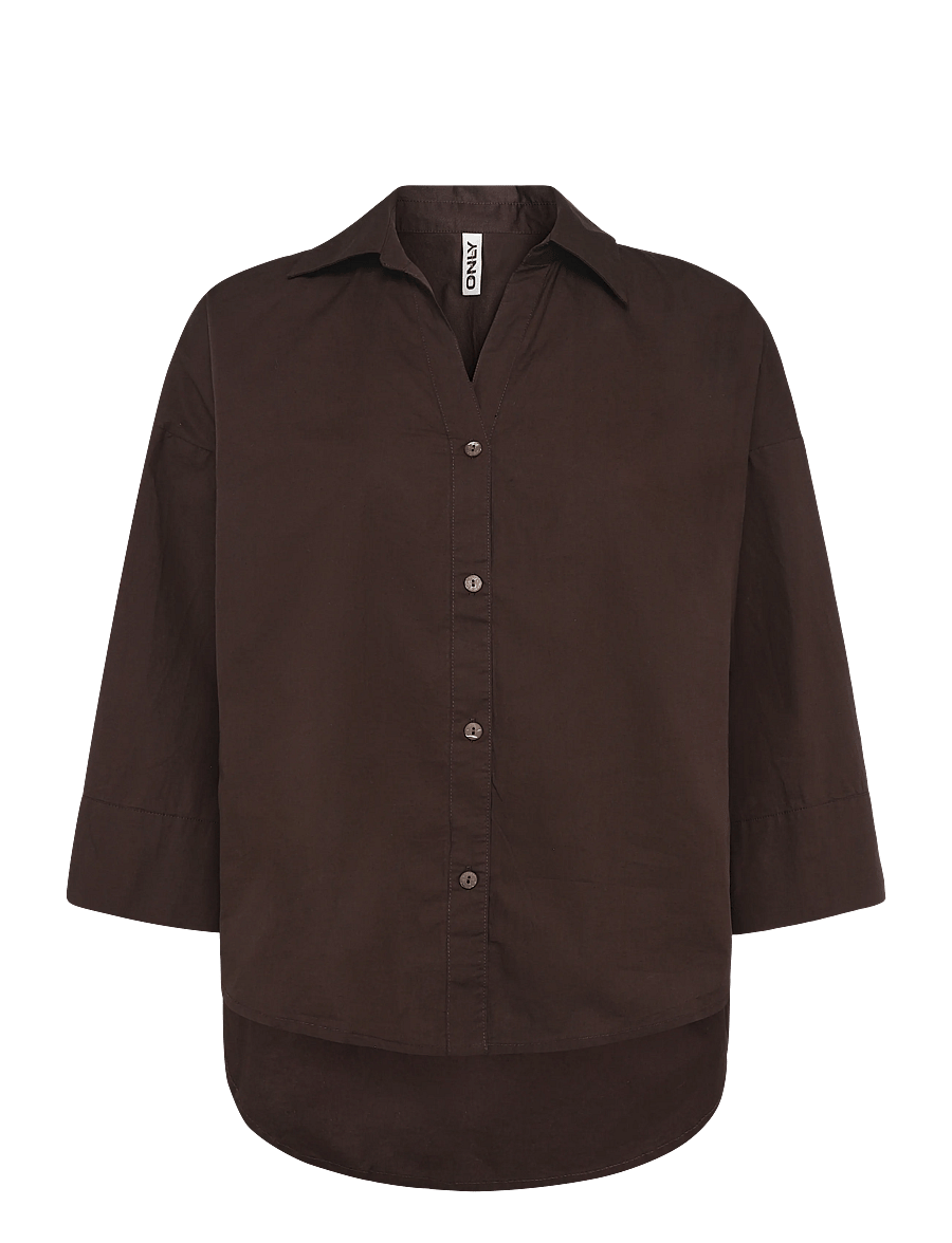 ONLY - ONLSAJA KERI 3/4 SHIRT WVN - coffee bean - 0