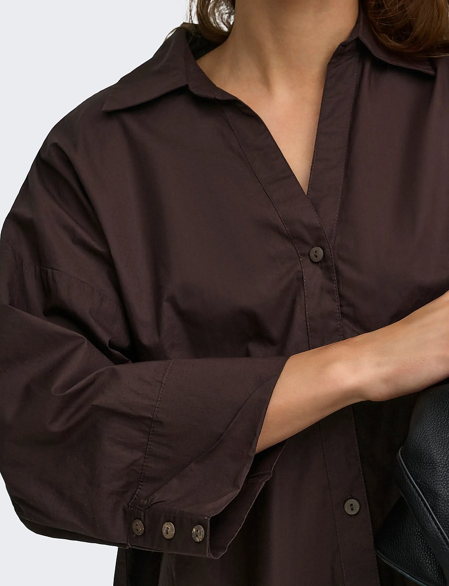 ONLY - ONLSAJA KERI 3/4 SHIRT WVN - kortærmede skjorter - coffee bean - 5