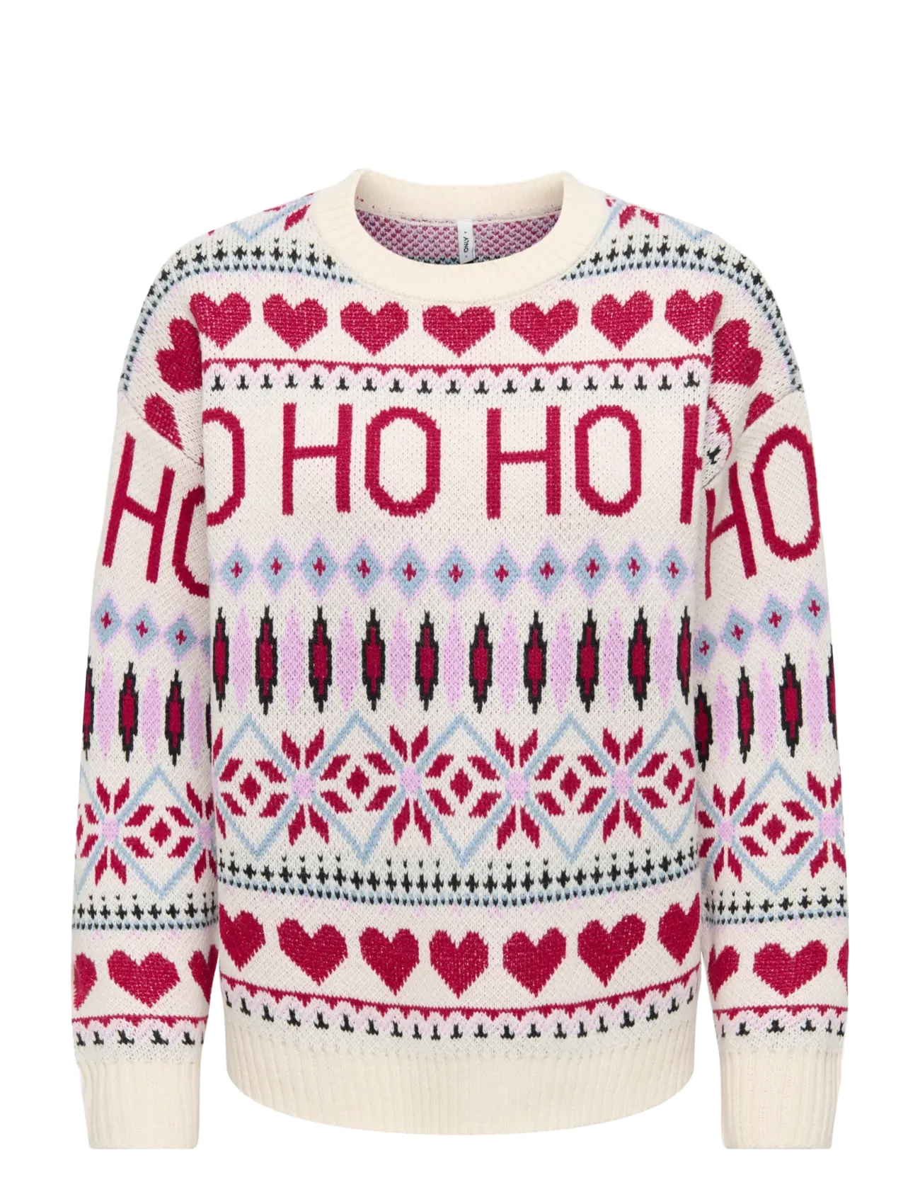 ONLY ONLXMAS HO LS O-NECK KNT - Strik - BIRCH / cream
